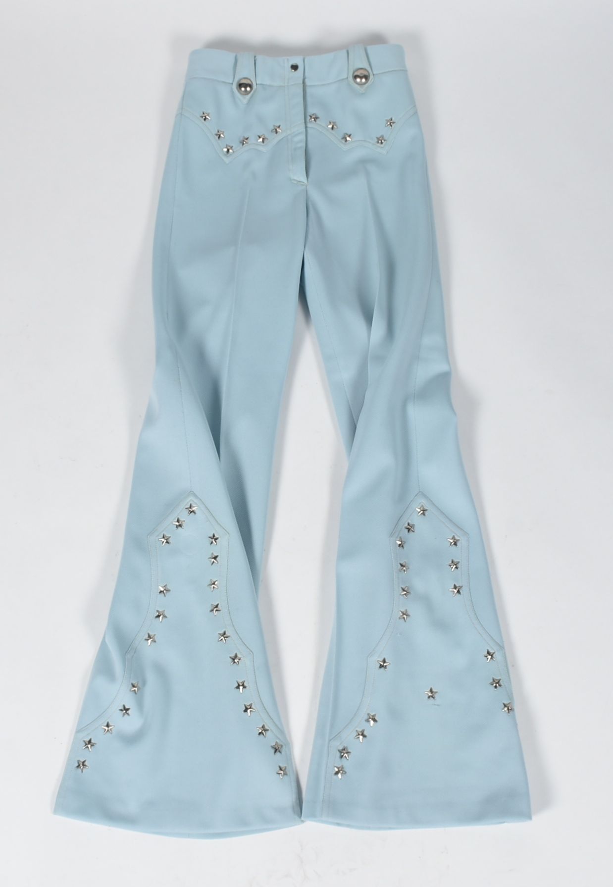 Vintage Western Dress Stage Ensemble in a Light Powder Blue with Silvertone Stars