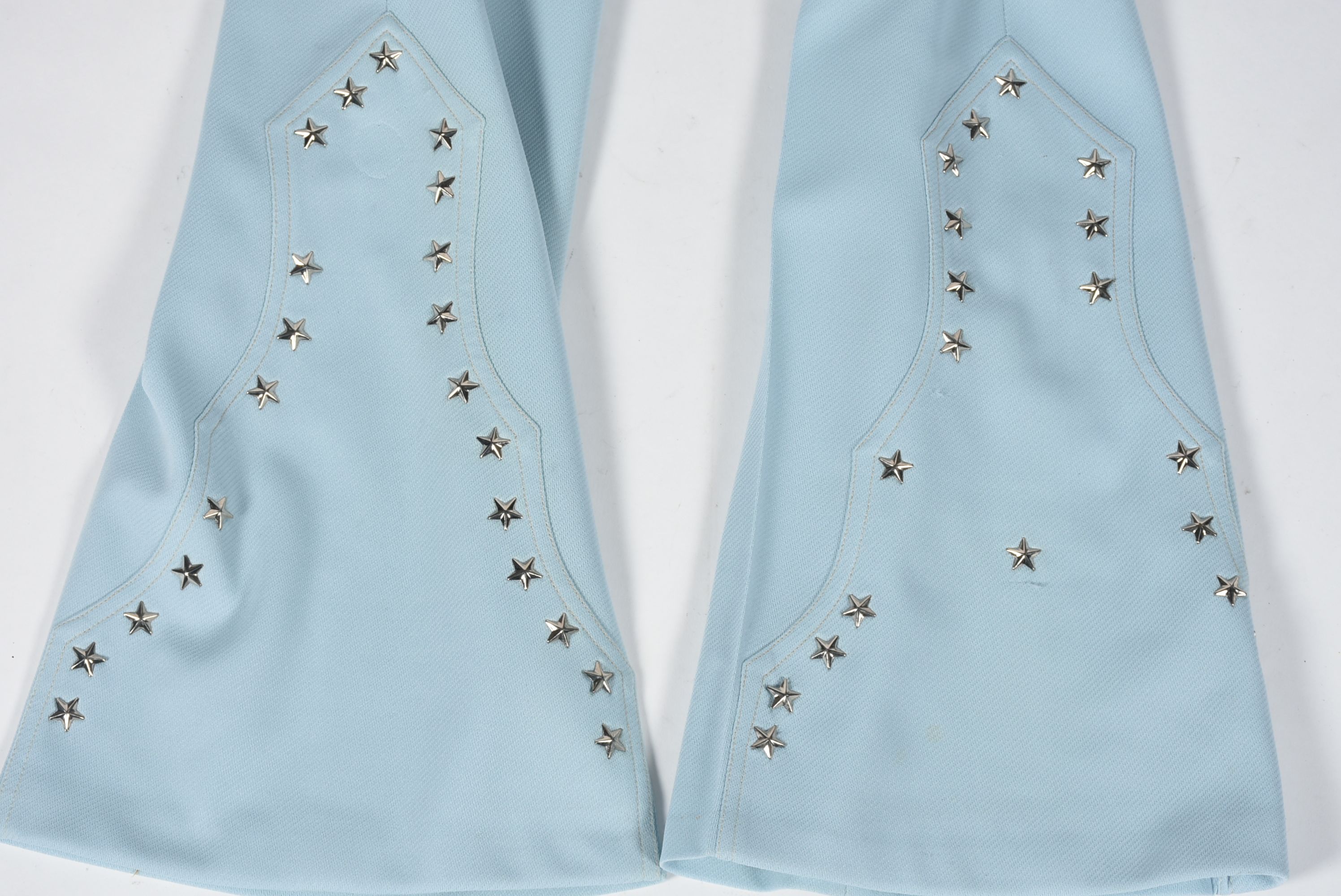 Vintage Western Dress Stage Ensemble in a Light Powder Blue with Silvertone Stars
