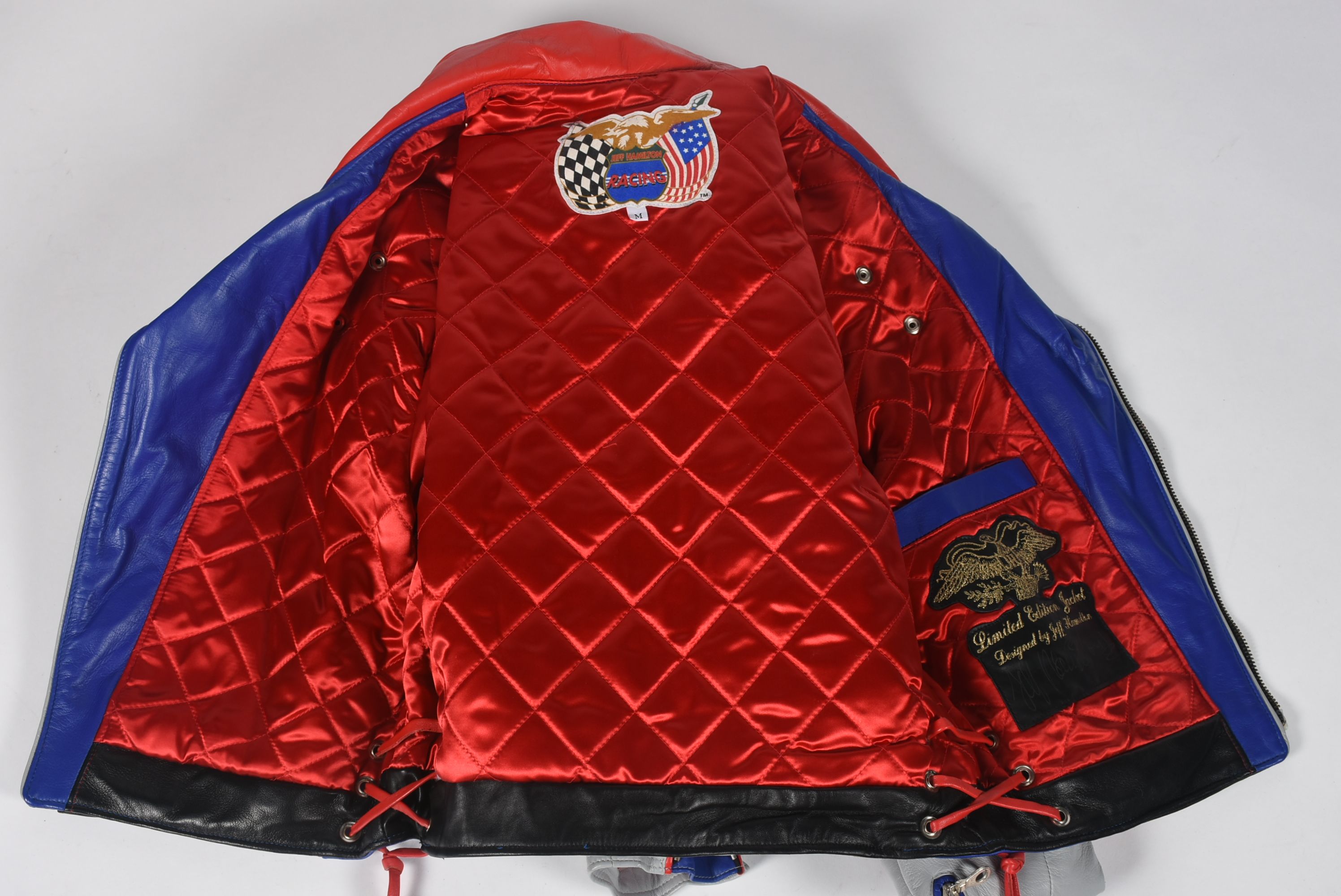 Tanya's Limited Edition Racing Team Leather Jacket Designed by Jeff Hamilton with Signature