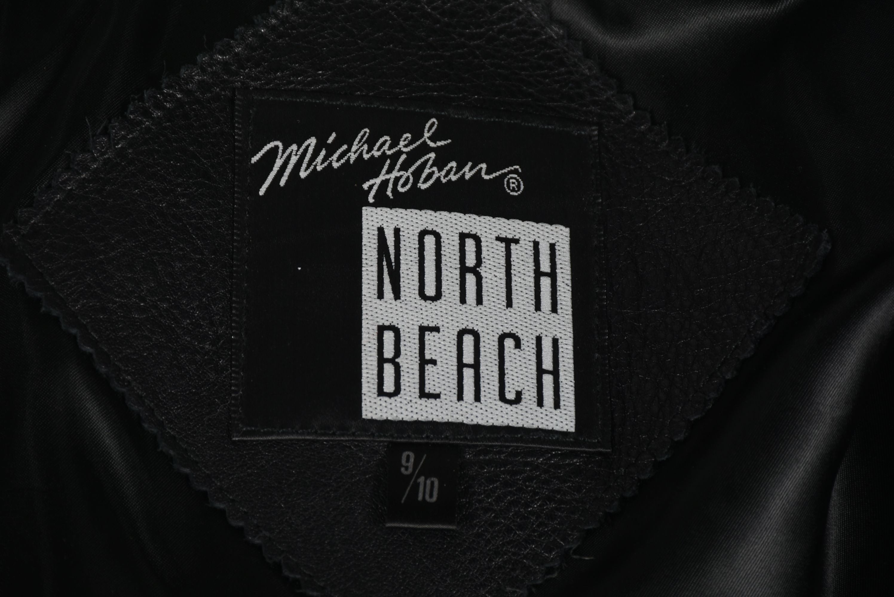 Michael Hoban for North Beach Leather Black and Ivory Leather Jacket