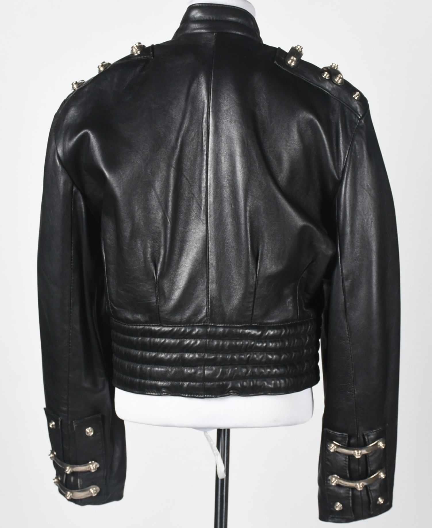 Hi-Tek Designs by Alexander Black Leather Motorcycle Jacket with Chrome Hardware