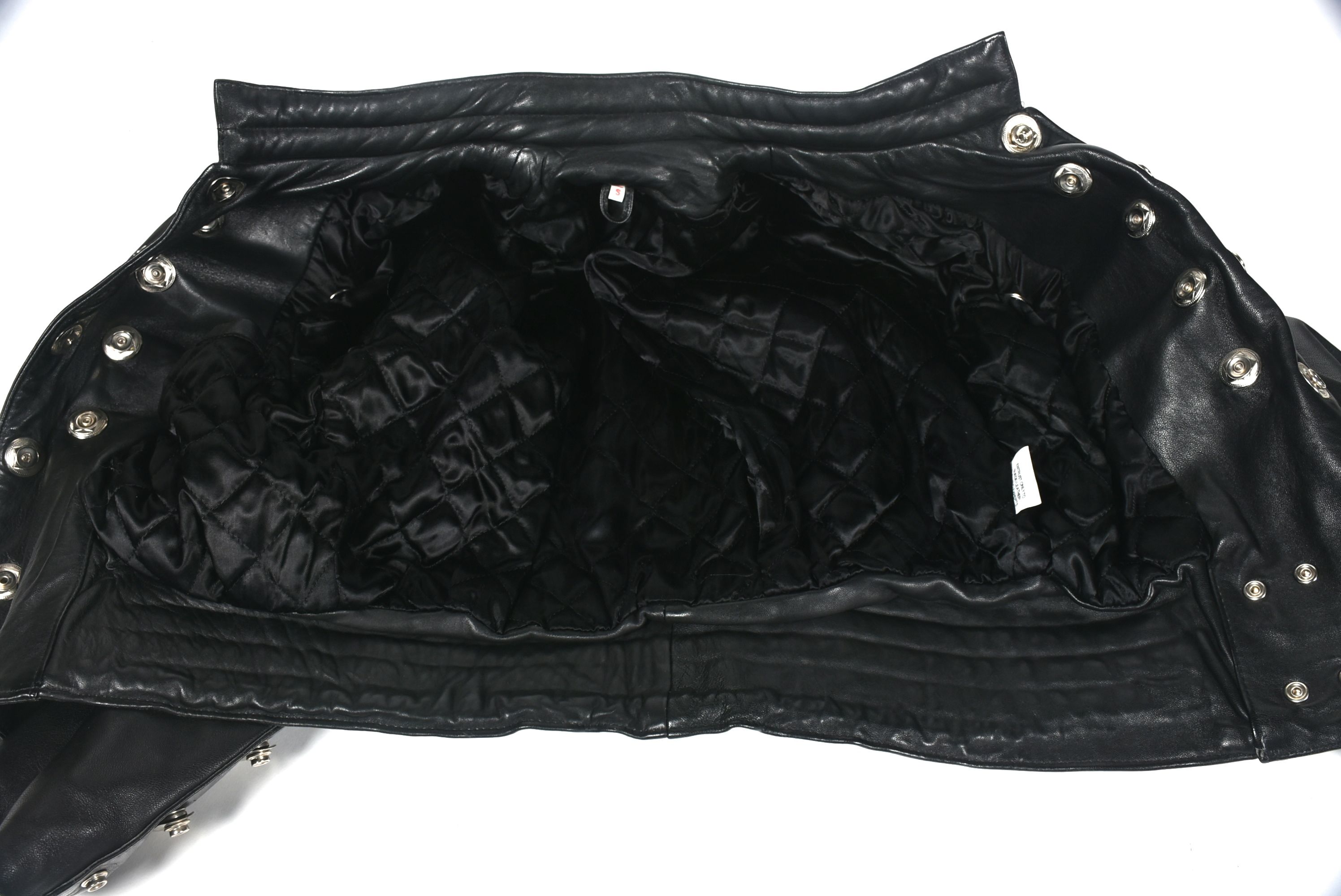 Hi-Tek Designs by Alexander Black Leather Motorcycle Jacket with Chrome Hardware