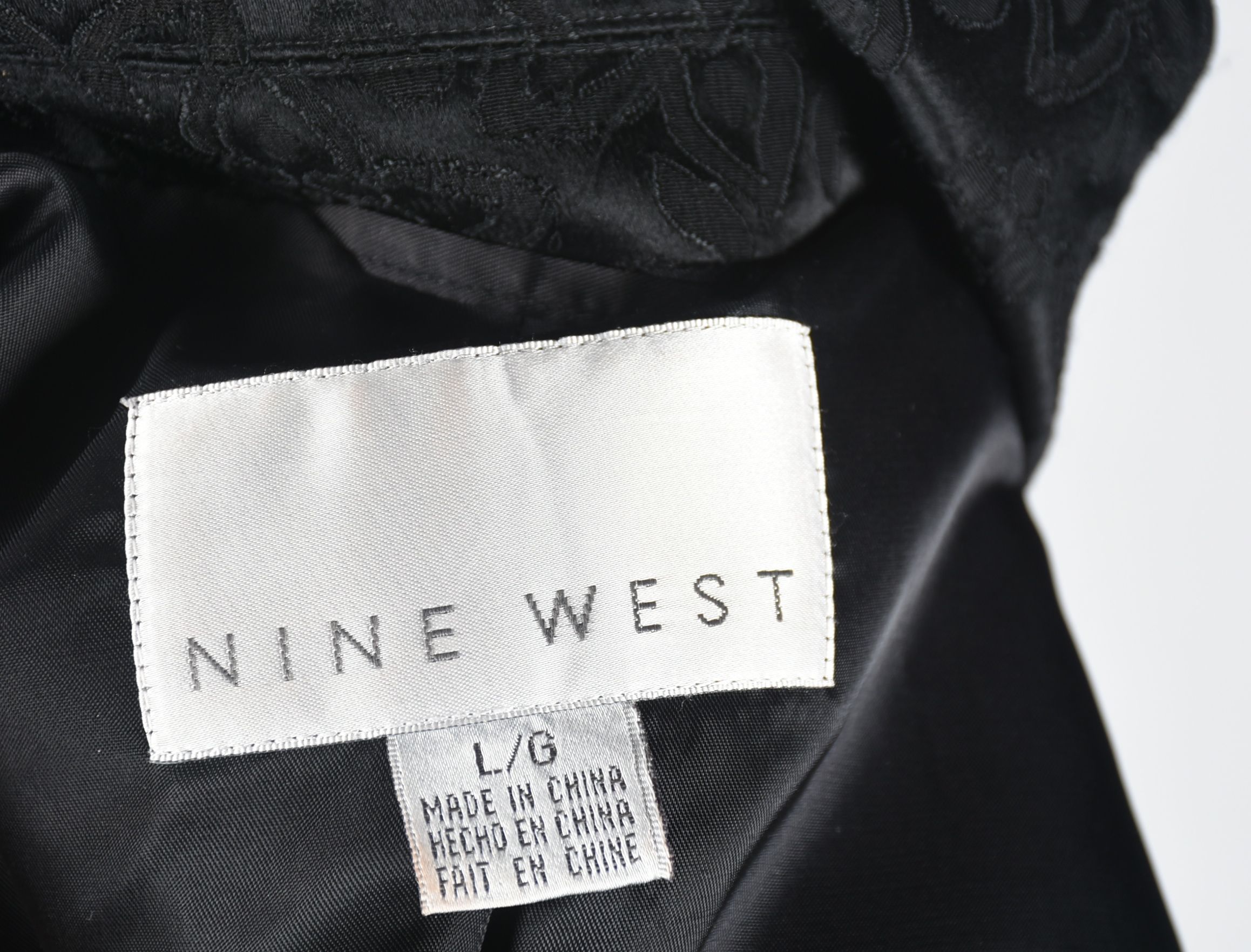 Black Textured Jacquard Evening Coat and Cache Luxe Trousers