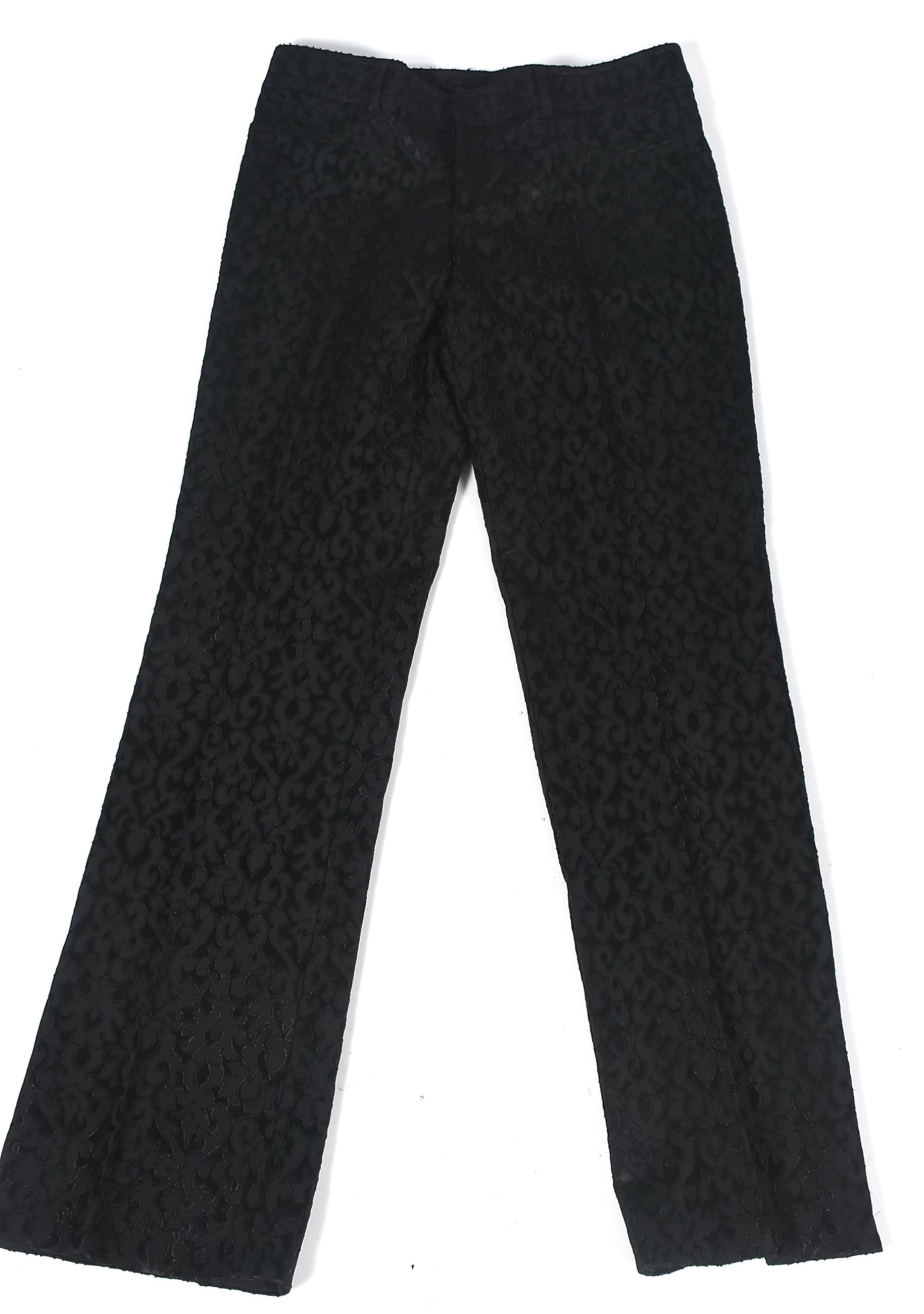 Black Textured Jacquard Evening Coat and Cache Luxe Trousers