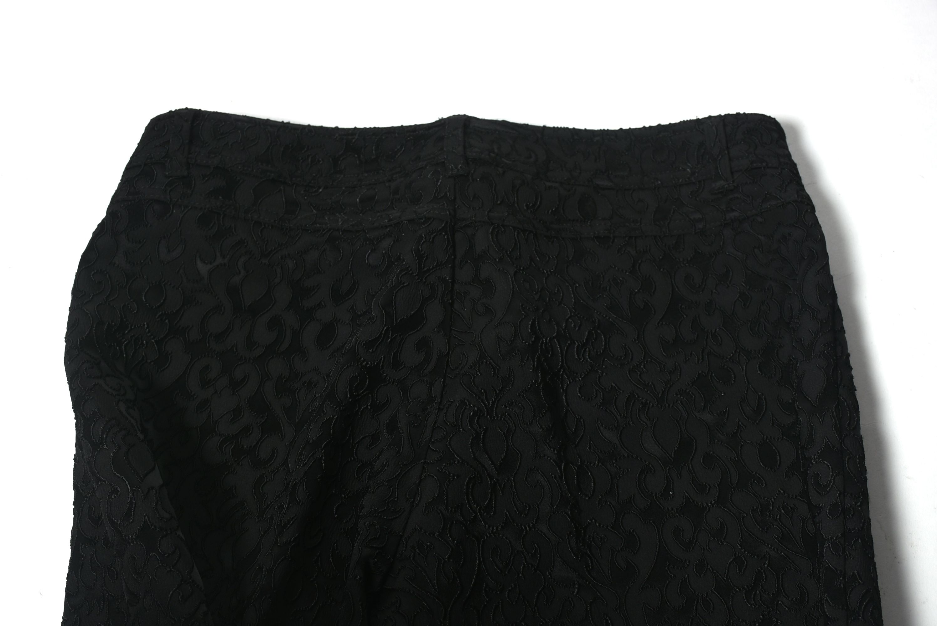 Black Textured Jacquard Evening Coat and Cache Luxe Trousers