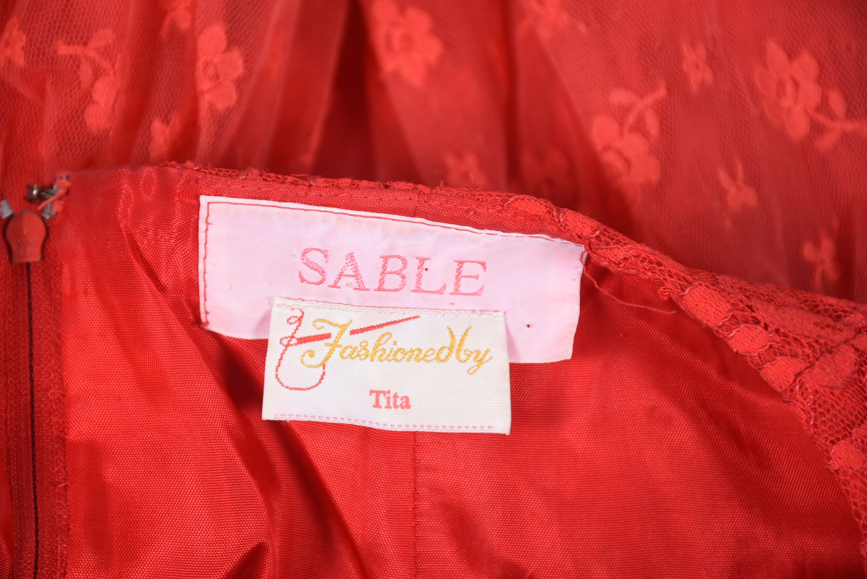 Vintage Sable of Dallas Red Denim Embellished Stage Ensemble with Fringe