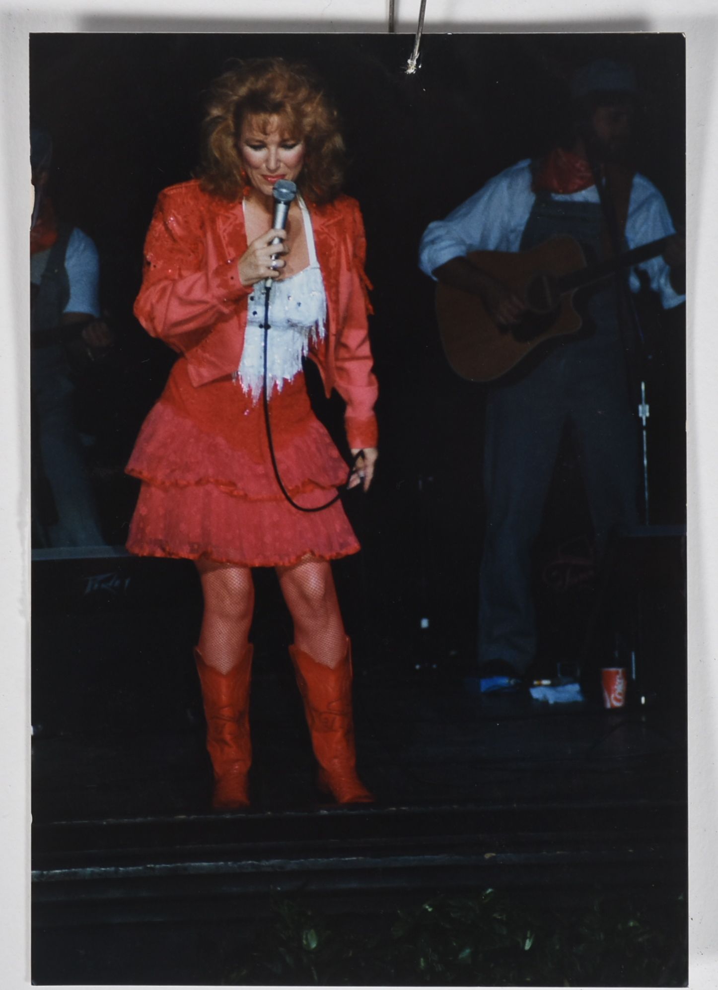 Vintage Sable of Dallas Red Denim Embellished Stage Ensemble with Fringe