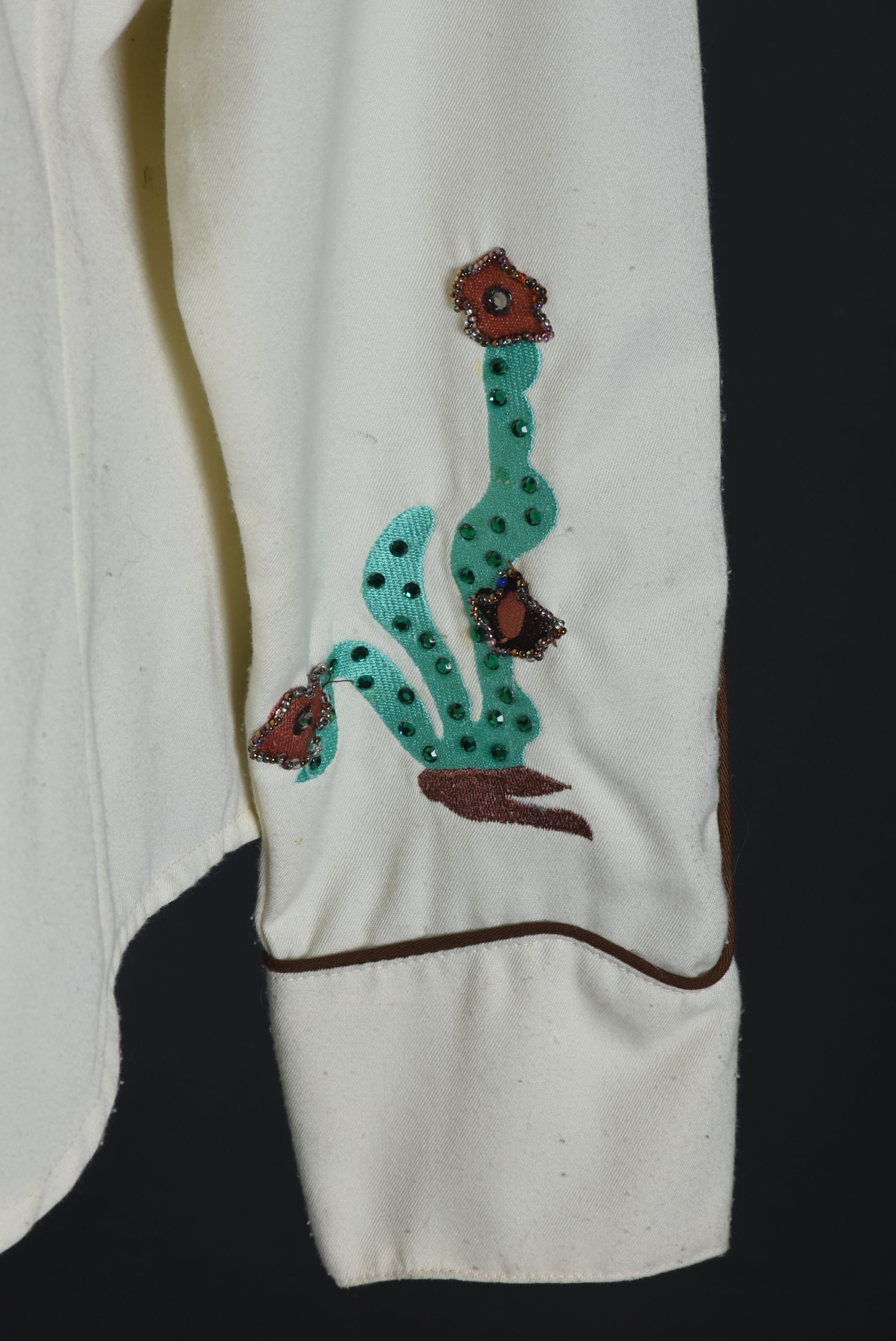 Scully Hand Embellished Western Dress Shirt with Embroidered Cactus