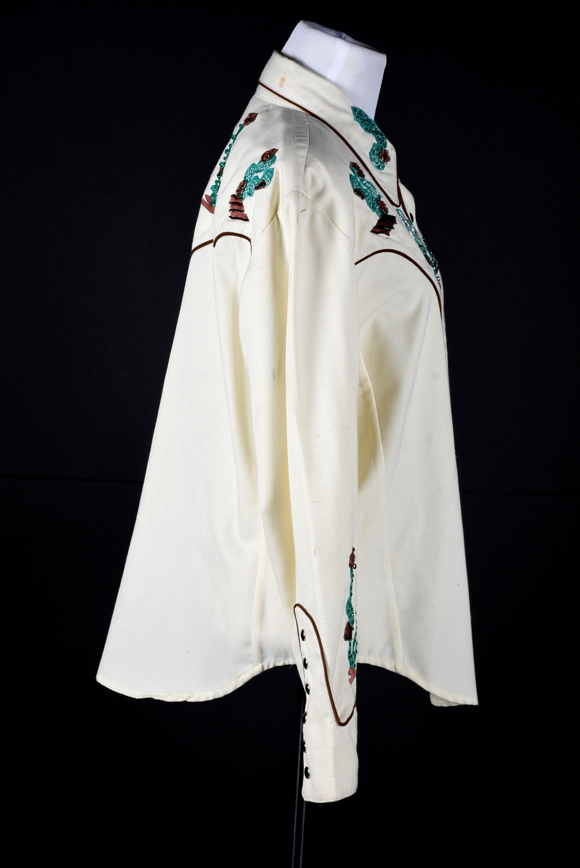 Scully Hand Embellished Western Dress Shirt with Embroidered Cactus