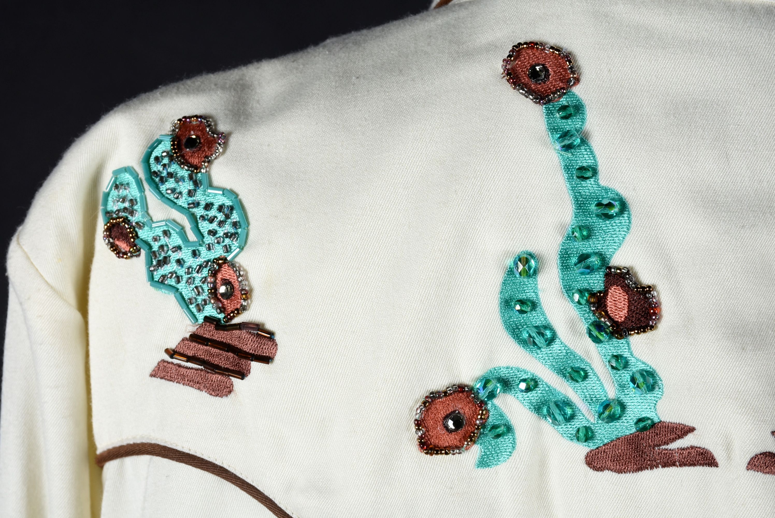 Scully Hand Embellished Western Dress Shirt with Embroidered Cactus