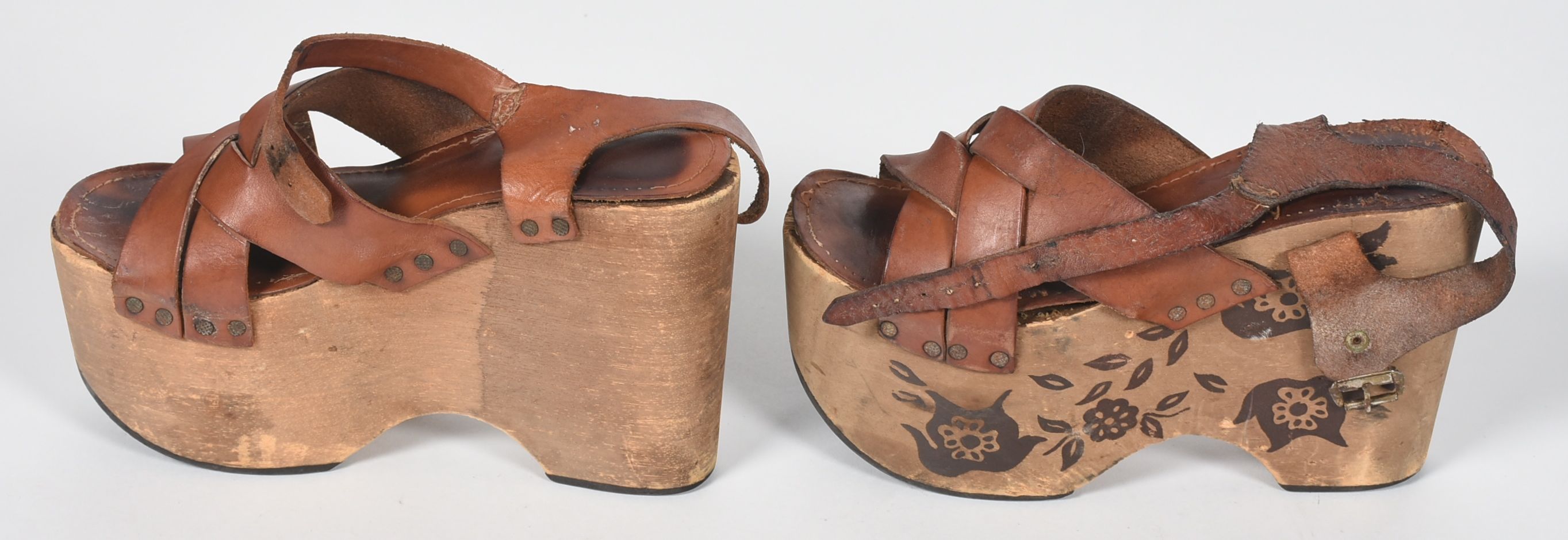 1970s Vintage Platform Sandals with Charlie Daniels Autograph
