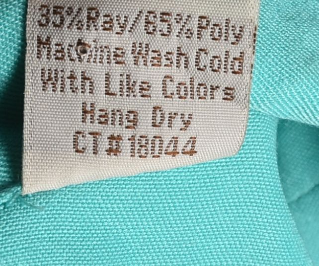 Scully Western Dress Shirt in Aqua Blue with White Piping