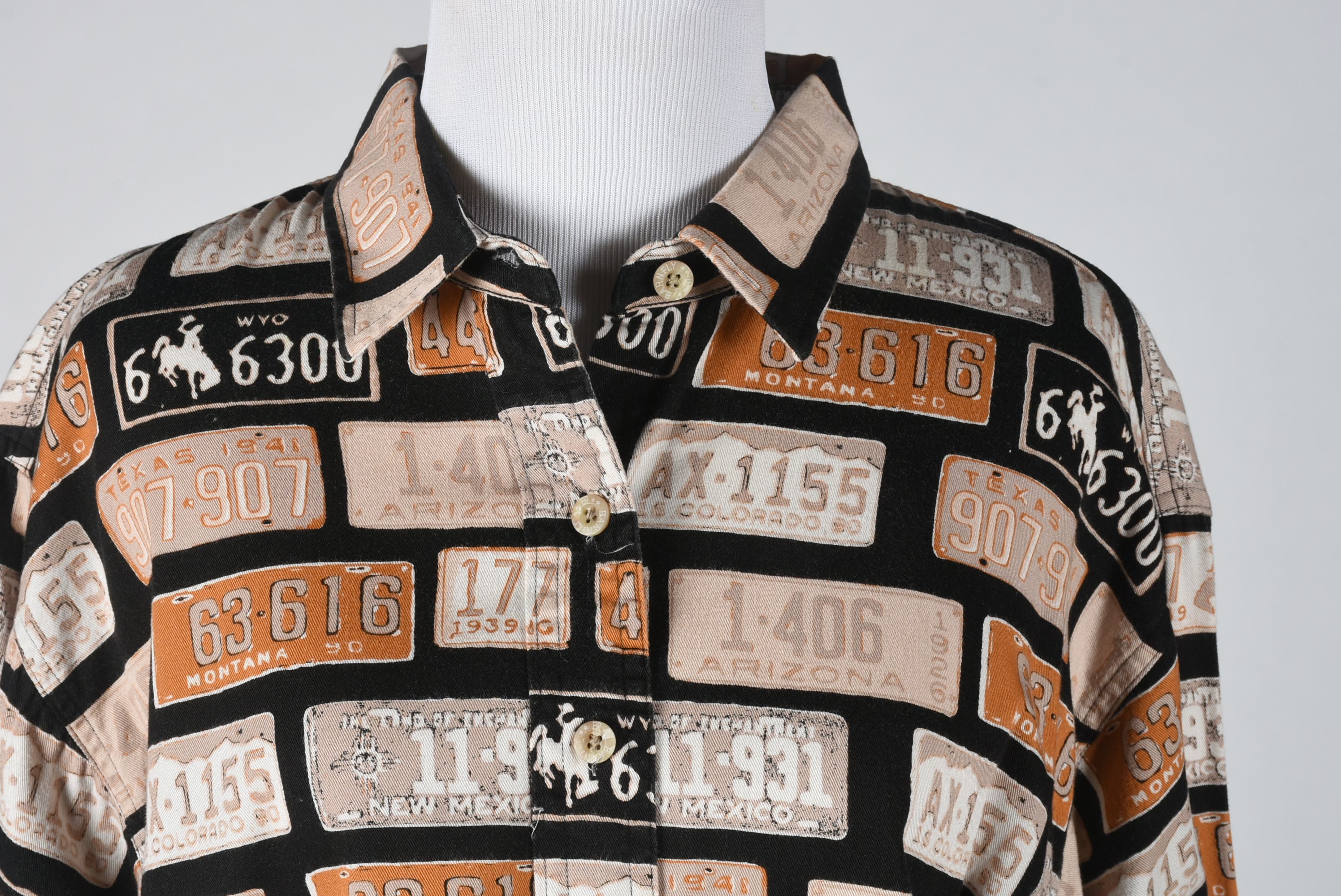 Barn Fly Authentic Designs 100% Cotton License Plate Print Shirt