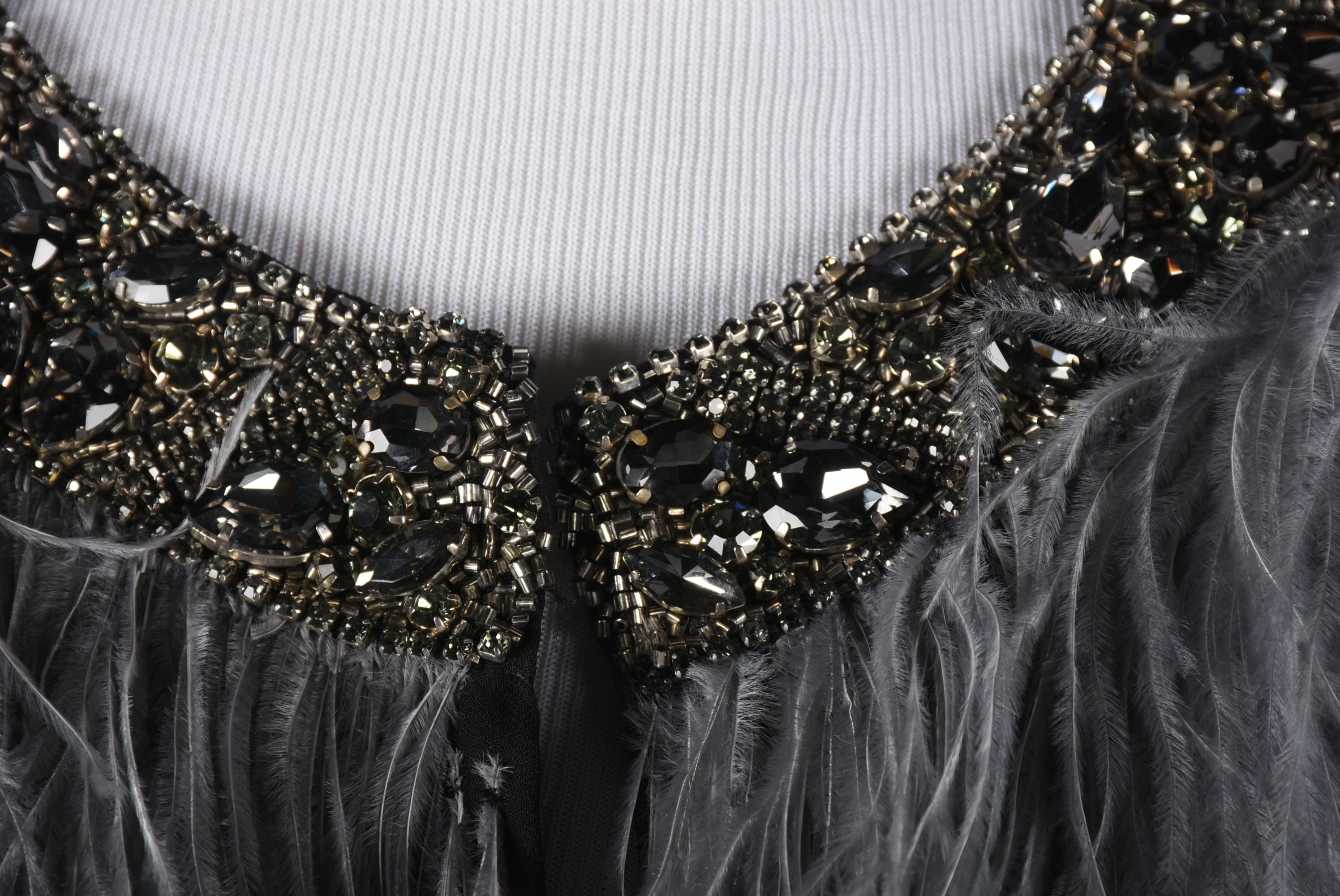 Haute Hippie Dyed Ostrich Feather Silk Embellished Vest