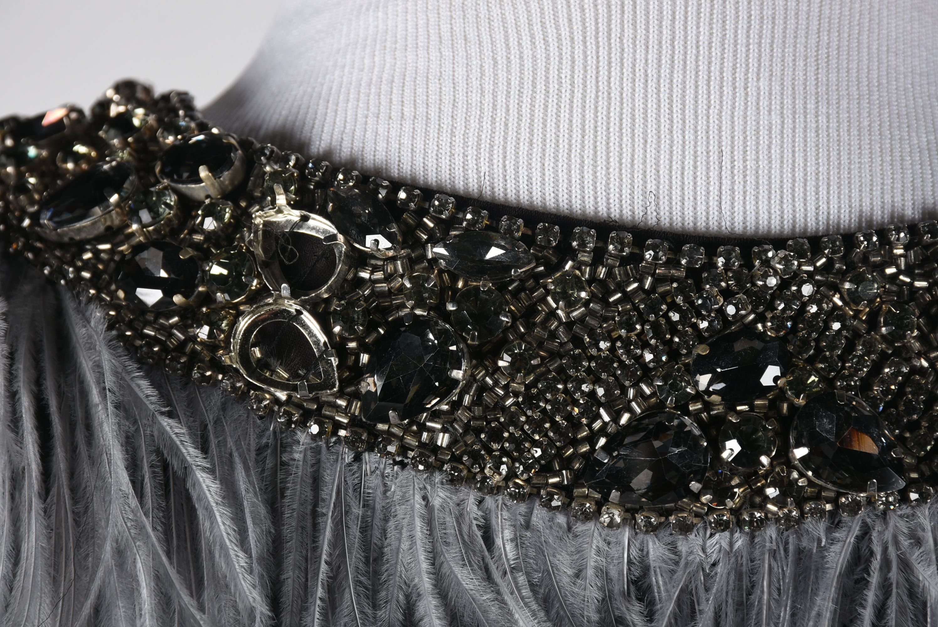 Haute Hippie Dyed Ostrich Feather Silk Embellished Vest