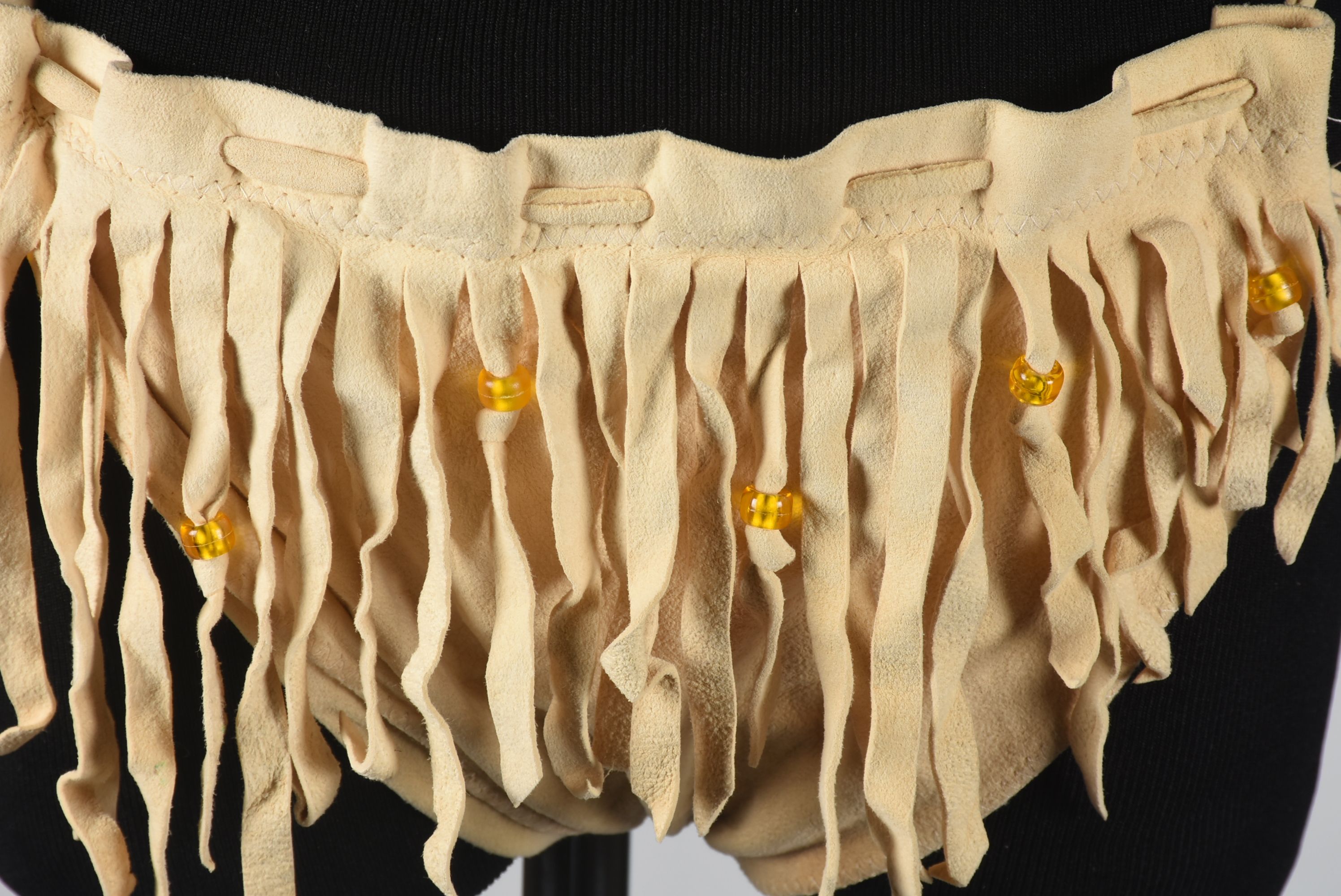 Vintage Tan Suede Two-Piece Bikini Worn During Photo Shoot for "Strong Enough To Bend"