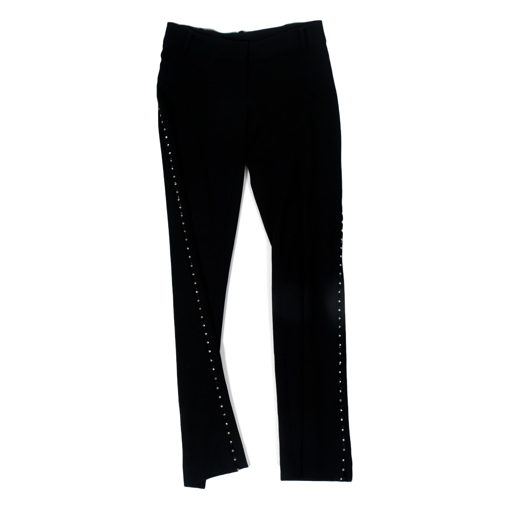 Black Pants Embellished with Rhinestones