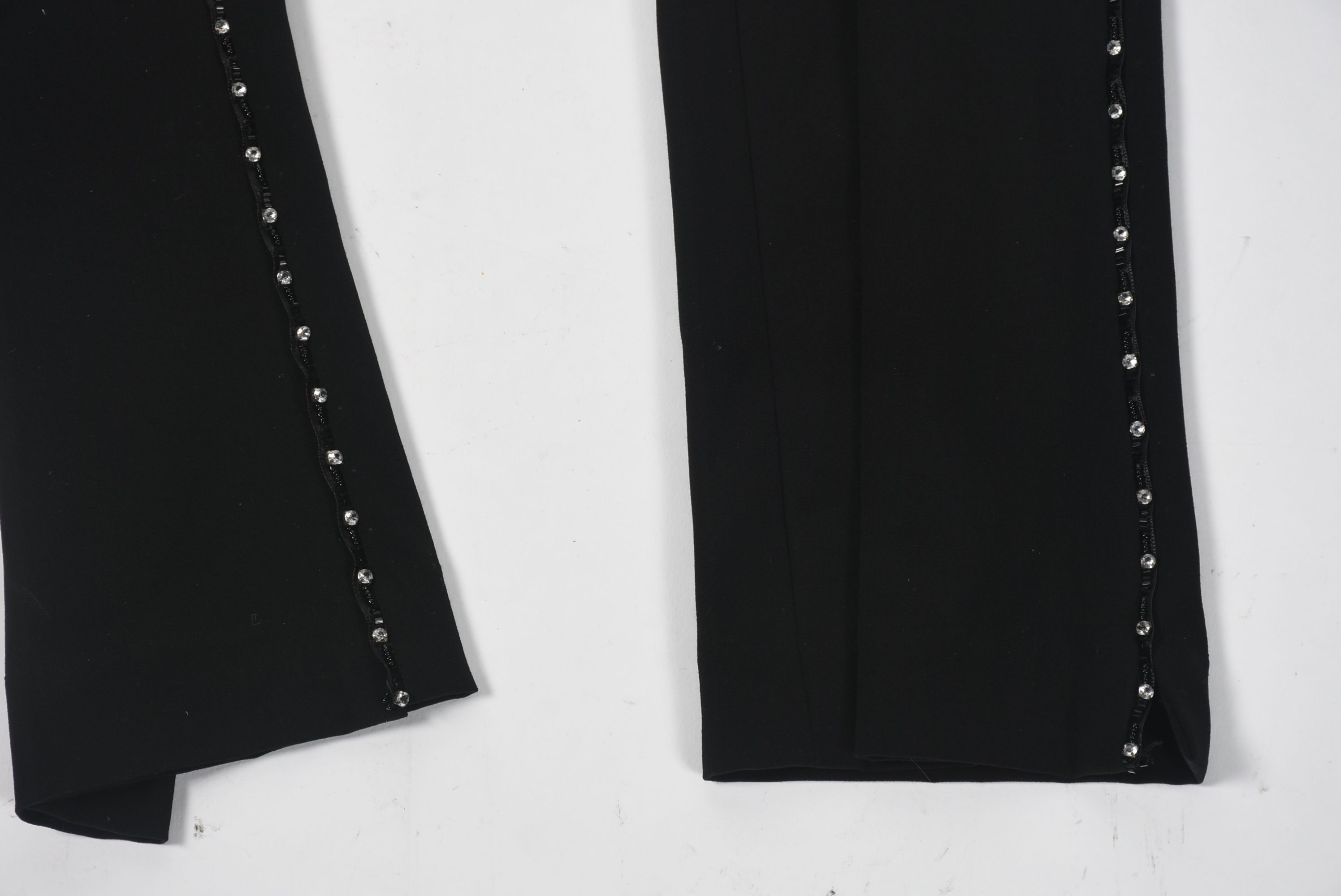 Black Pants Embellished with Rhinestones