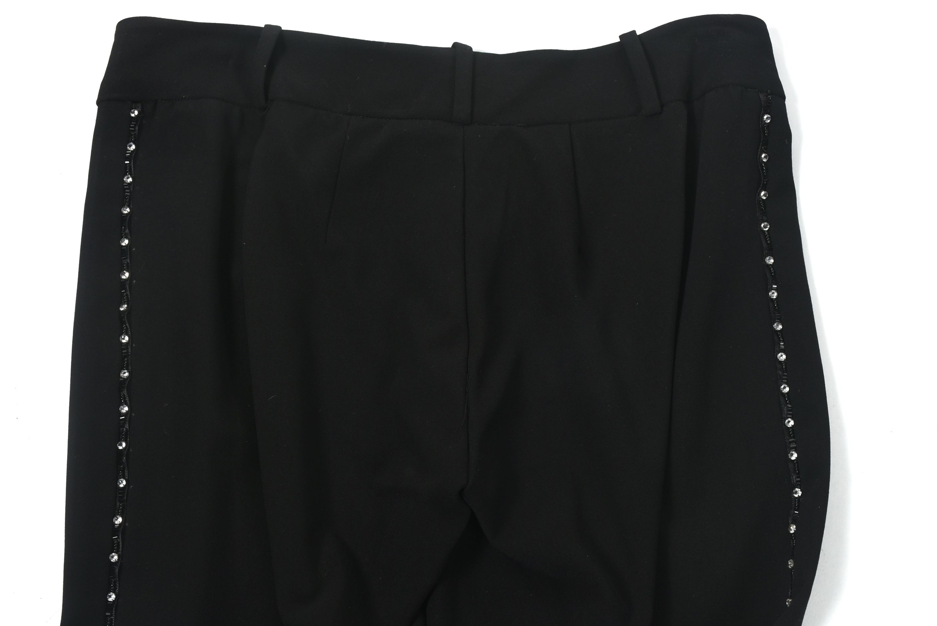 Black Pants Embellished with Rhinestones