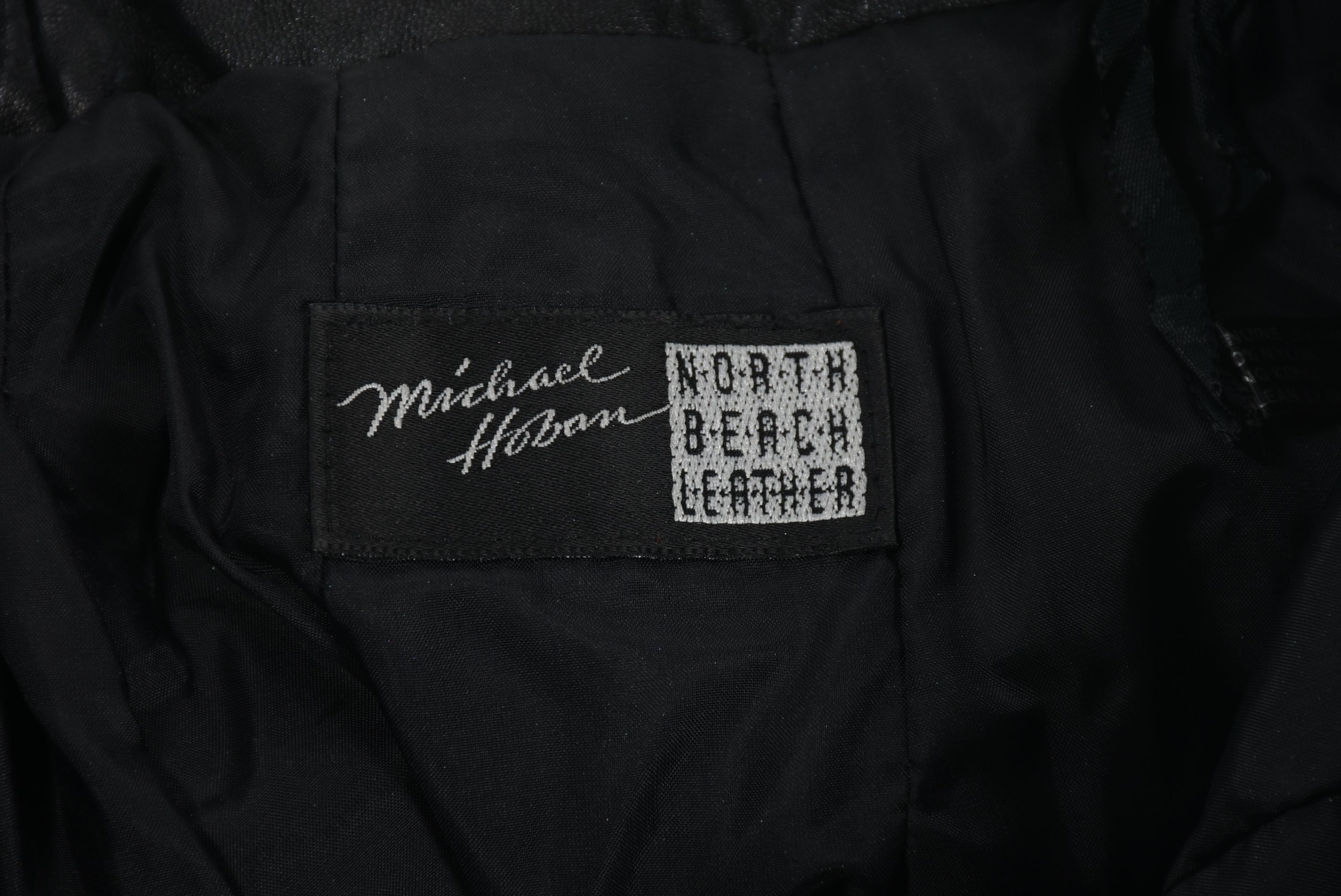 Michael Hoban for North Beach Leather Black Leather Pants Embellished with Conchos