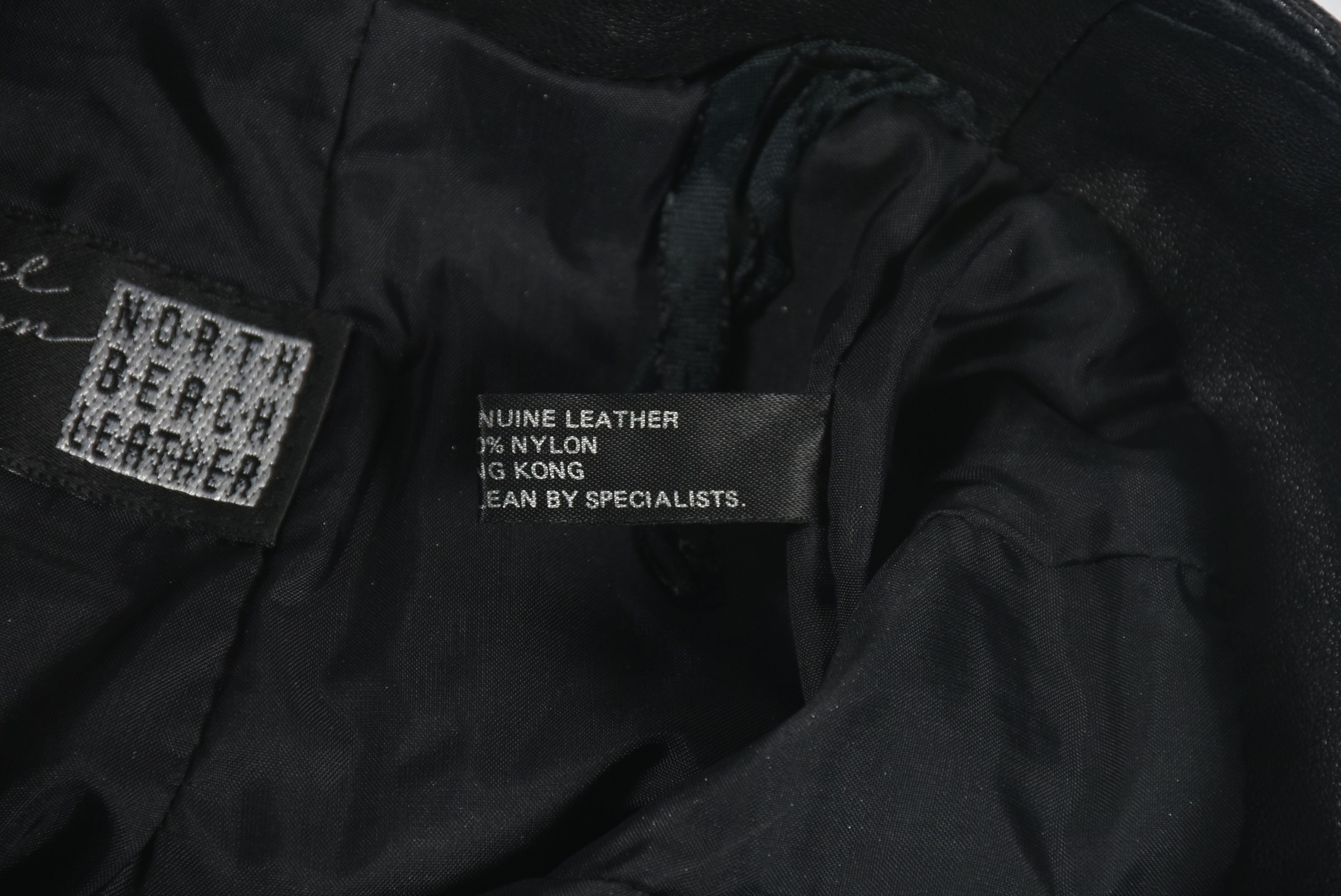 Michael Hoban for North Beach Leather Black Leather Pants Embellished with Conchos