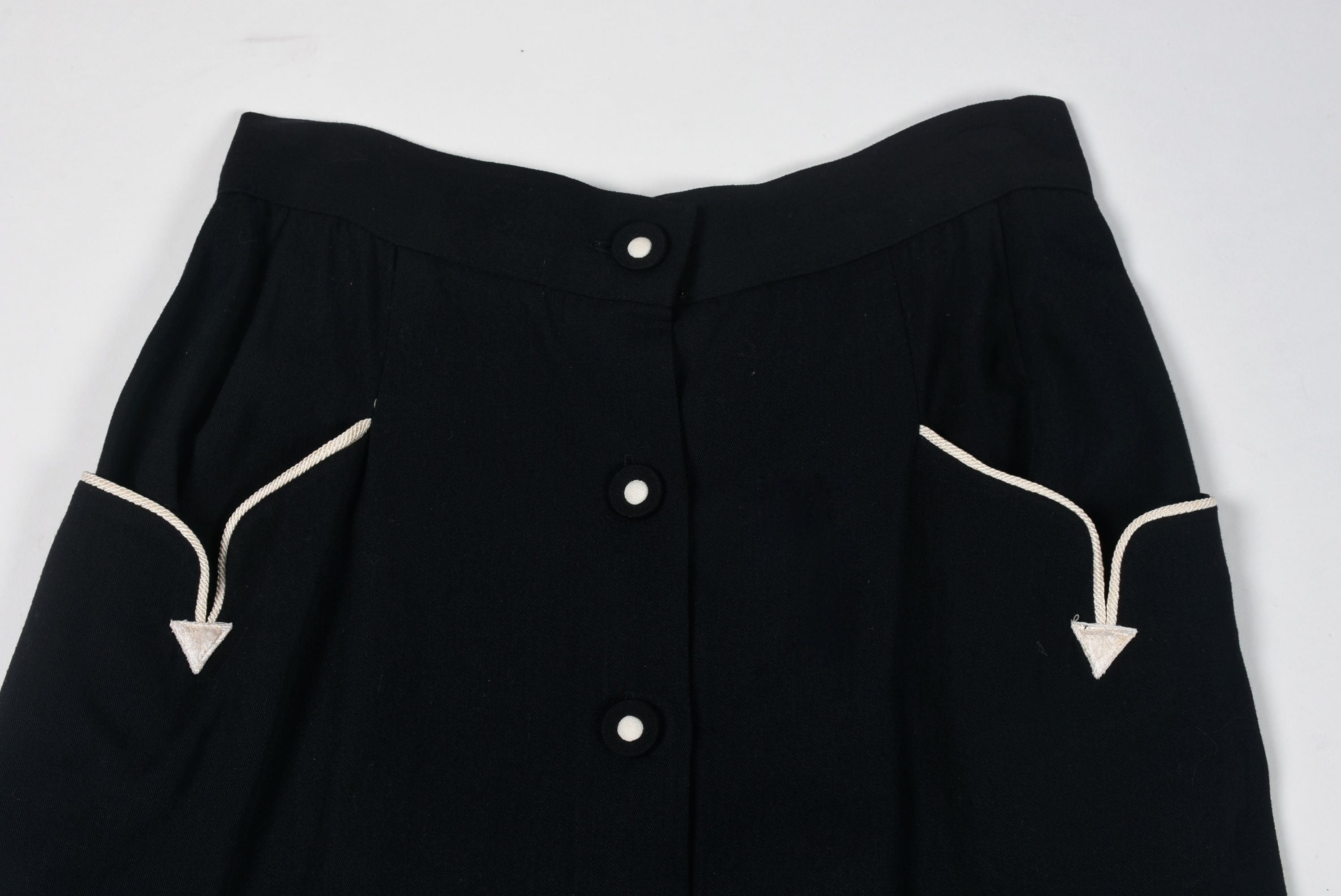 Karen Kane Black Western Skirt with Arrow Pockets