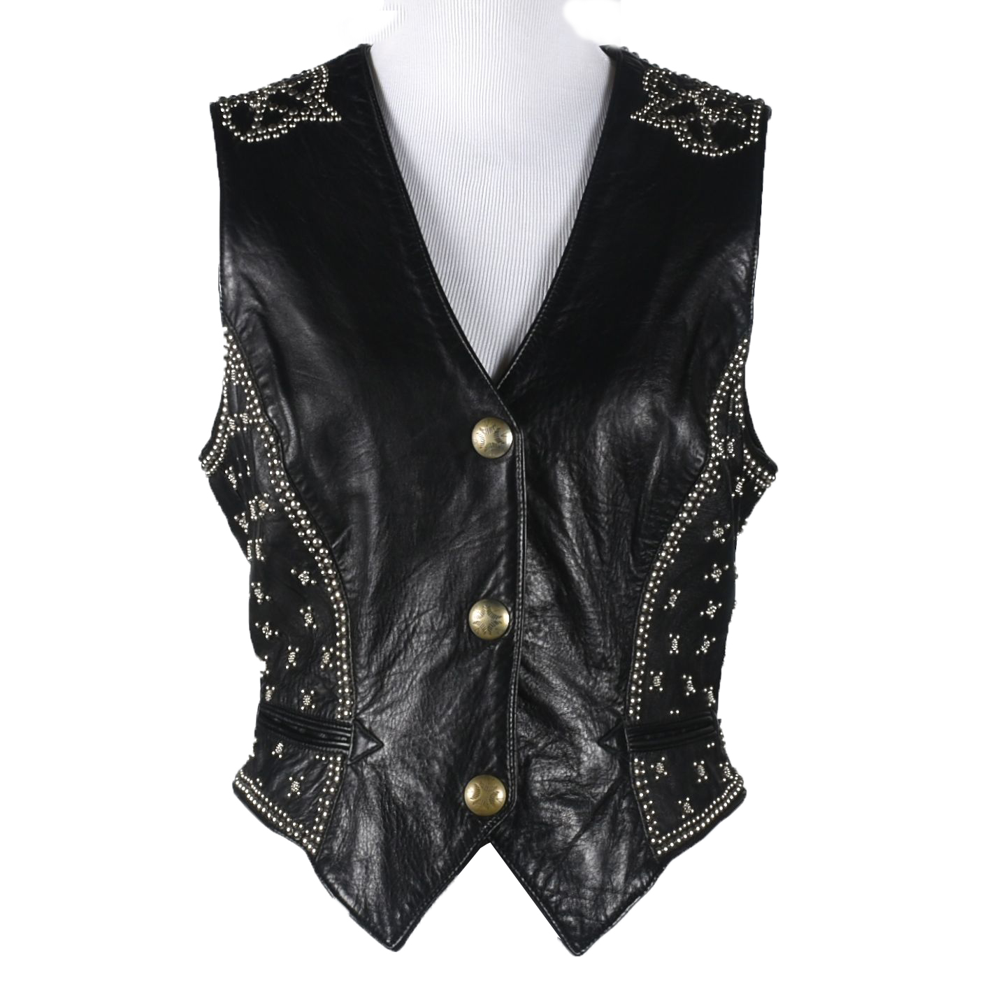 Michael Hoban of North Beach Black Leather Embellished Vest
