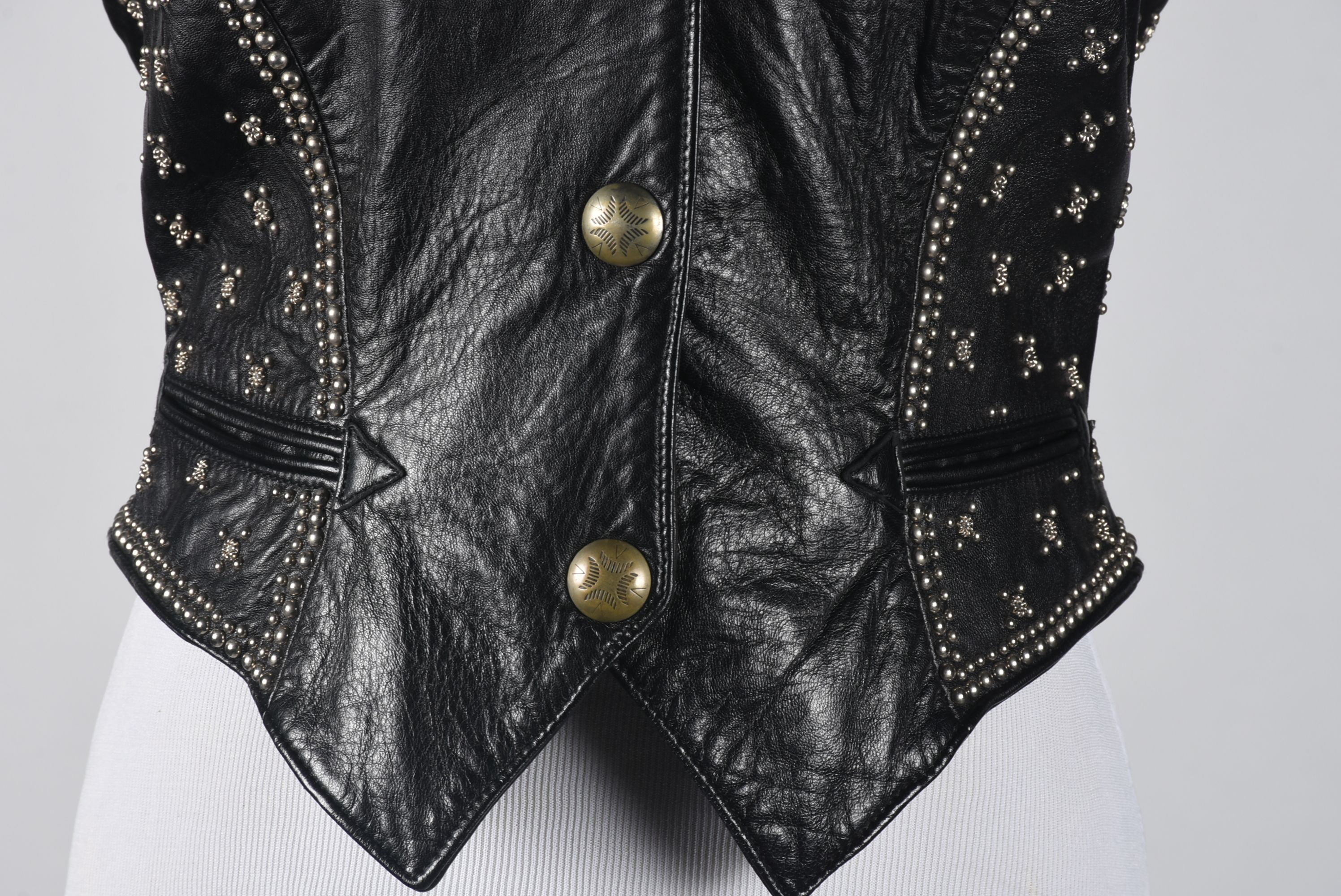 Michael Hoban of North Beach Black Leather Embellished Vest