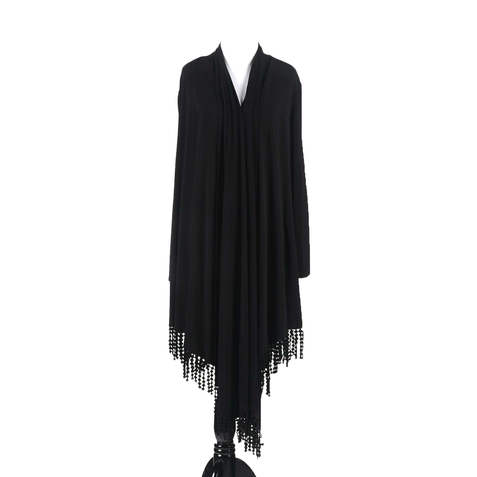 Black Evening Jacket with Embellished Fringe