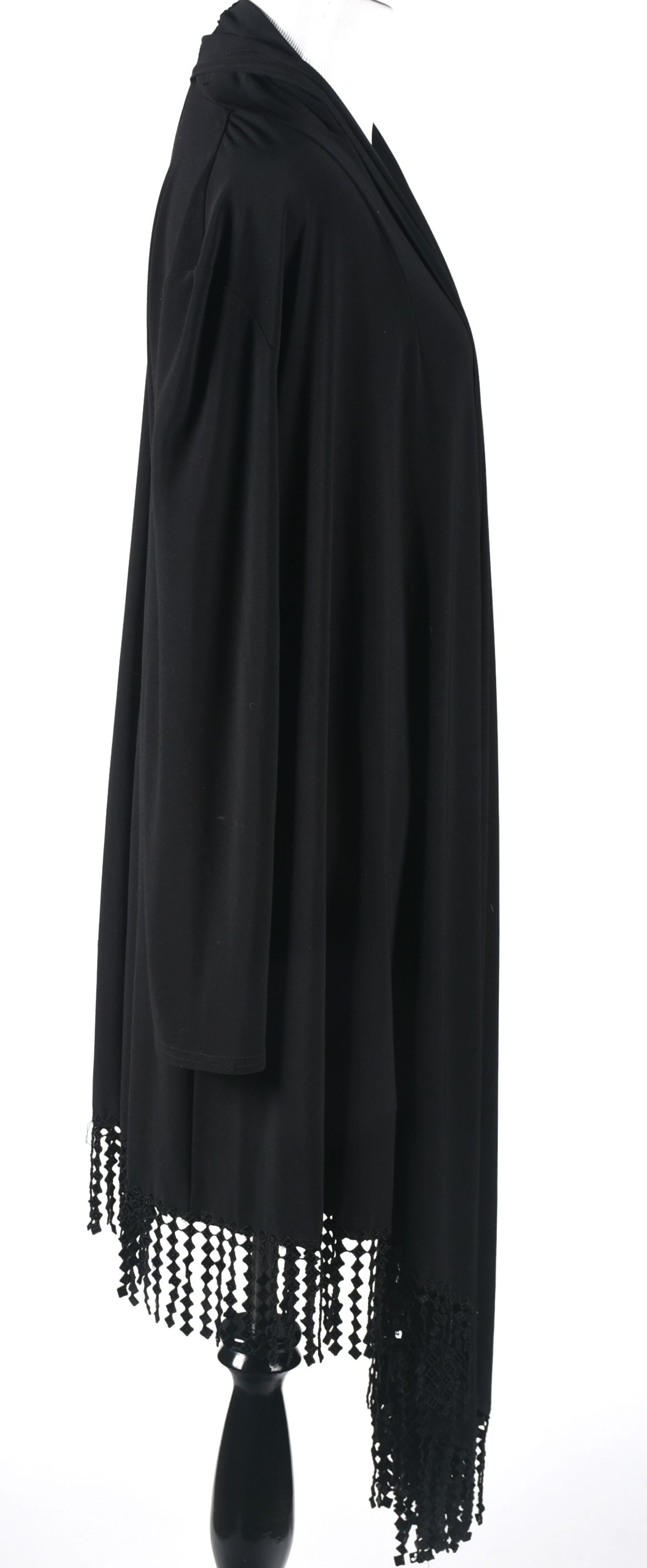 Black Evening Jacket with Embellished Fringe