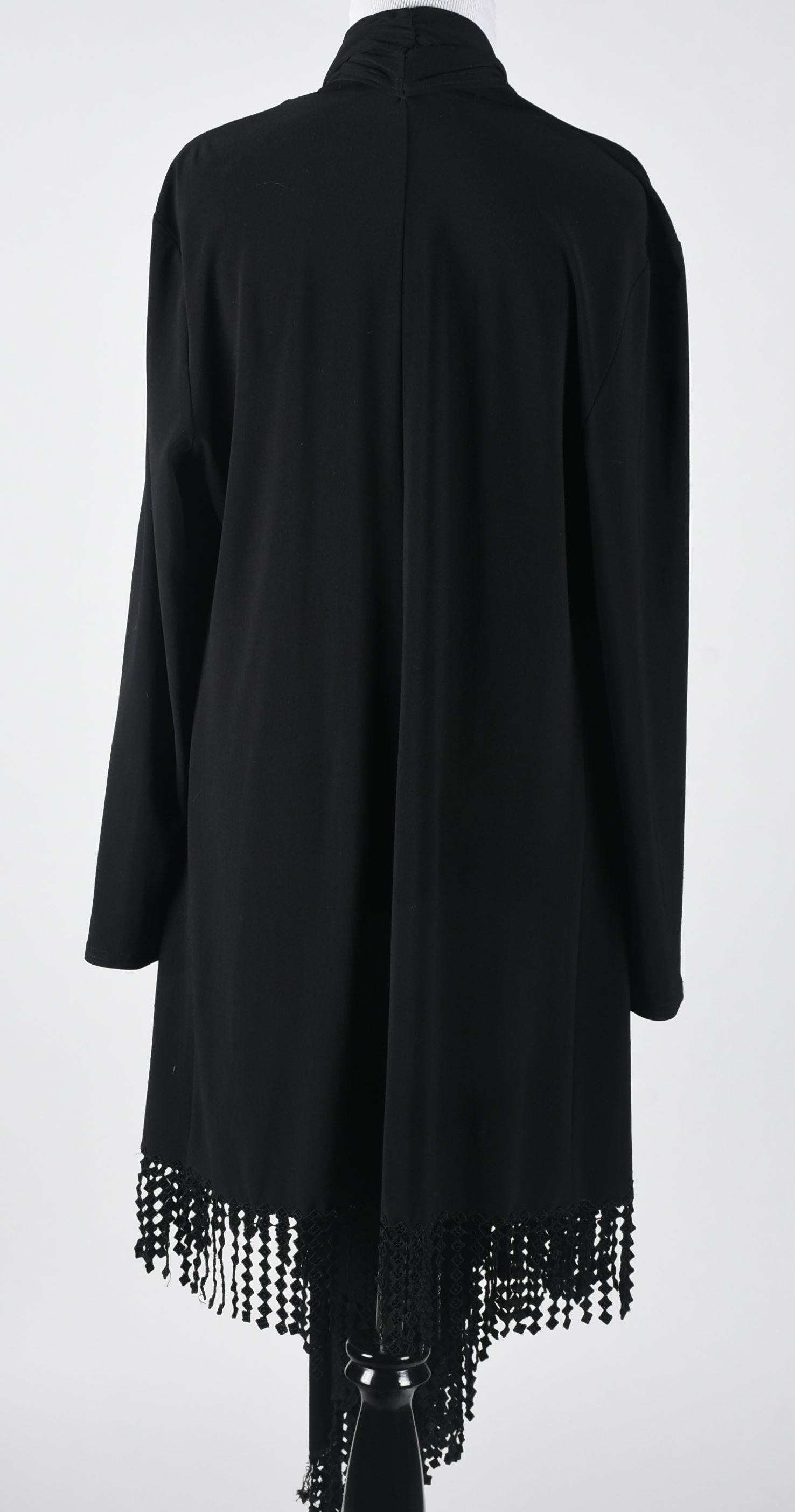 Black Evening Jacket with Embellished Fringe