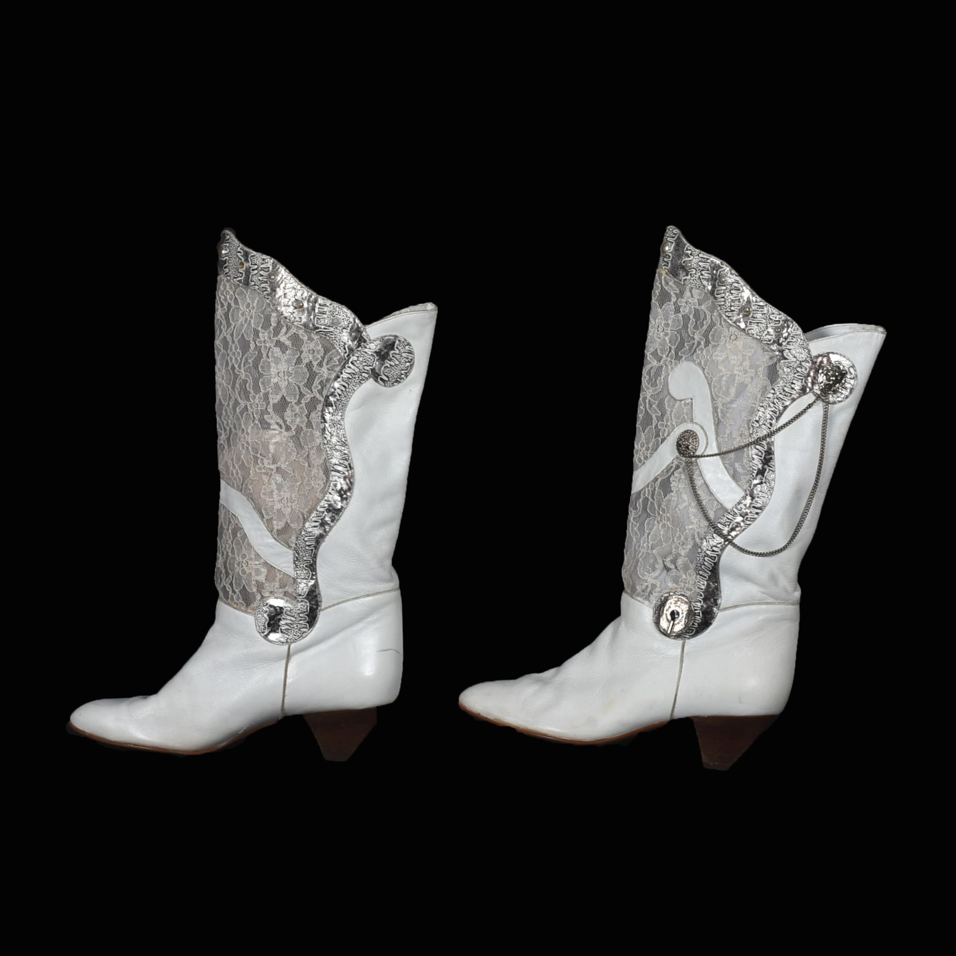 White Leather Creazioni Pablito Boots from the 1980s