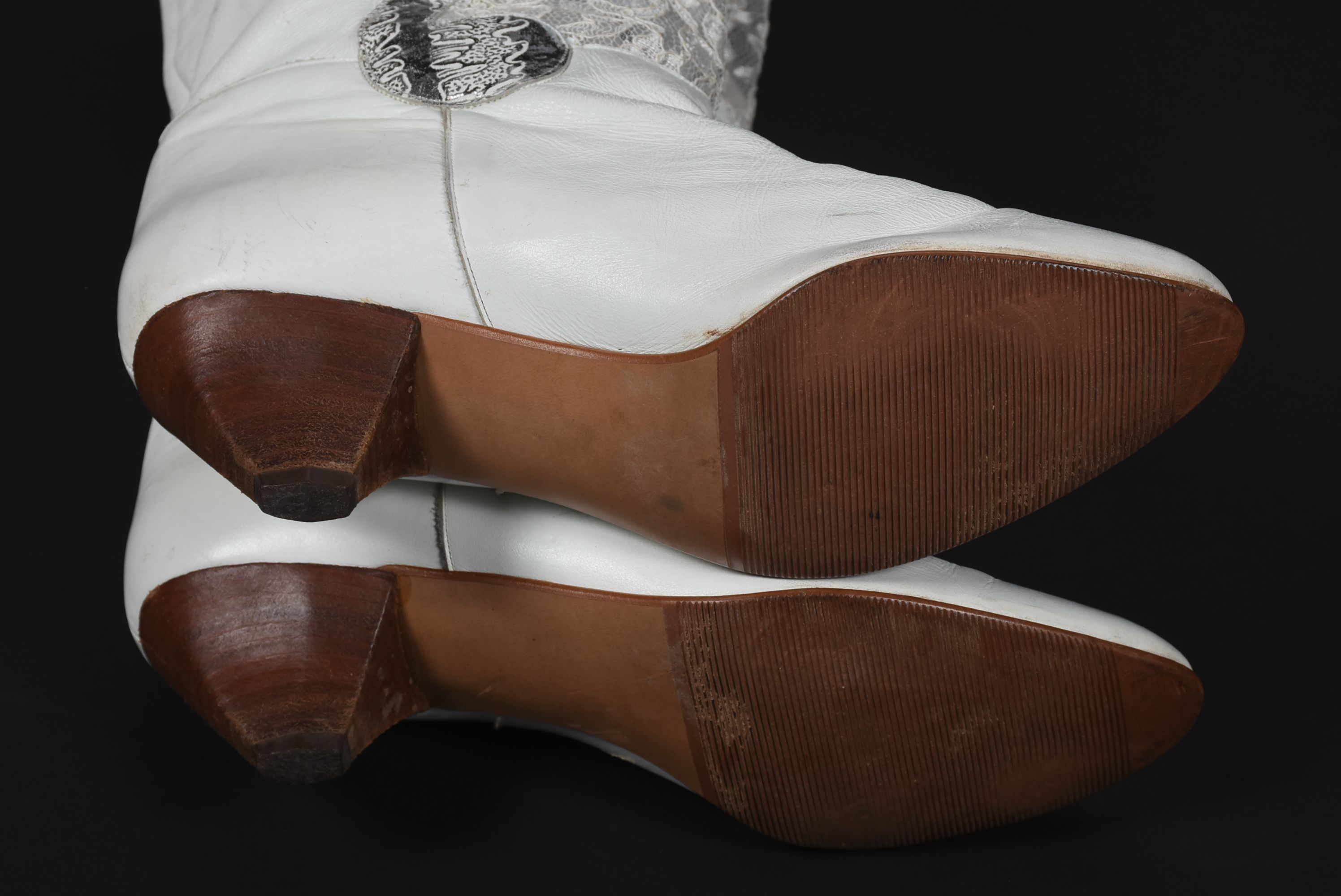 White Leather Creazioni Pablito Boots from the 1980s