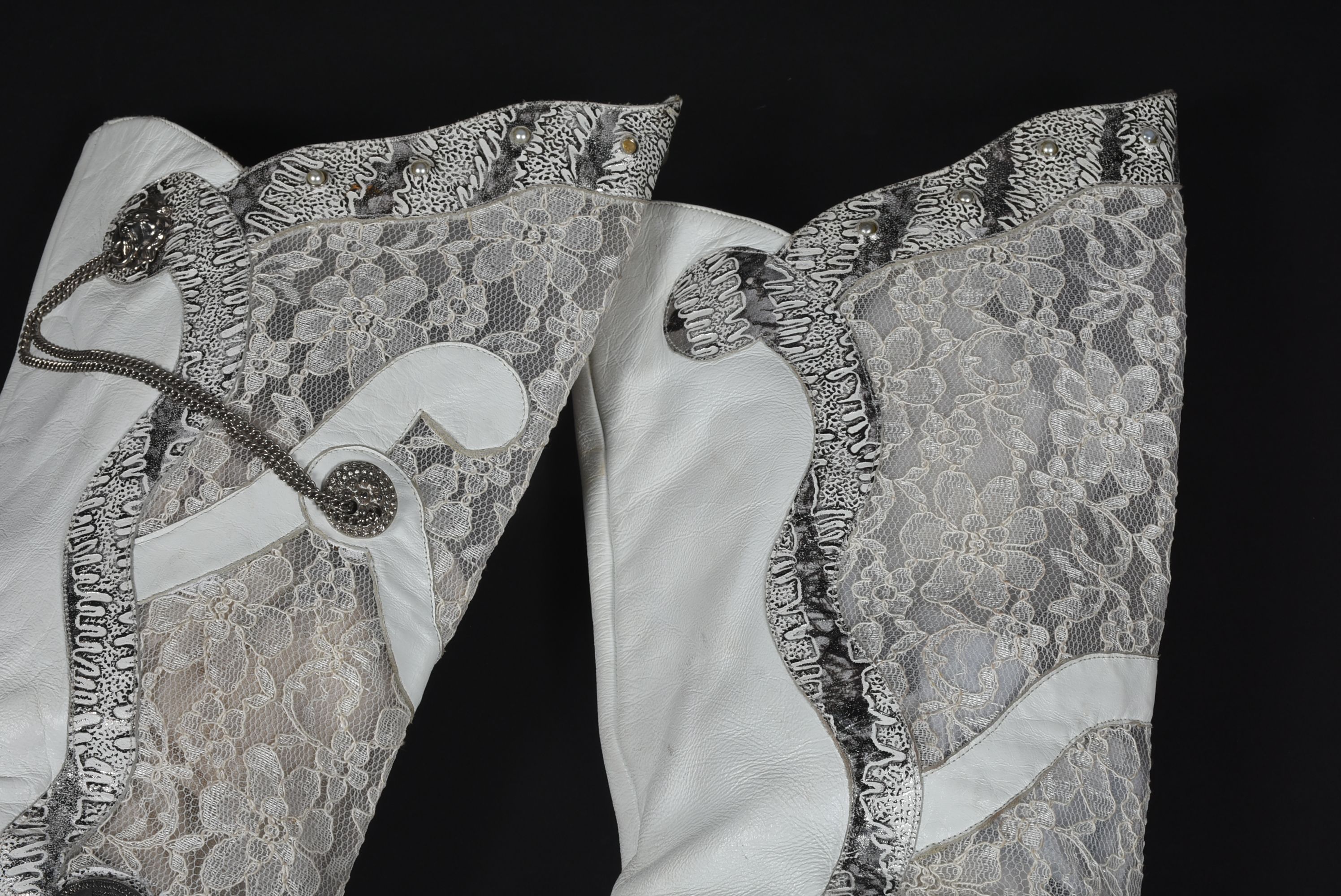 White Leather Creazioni Pablito Boots from the 1980s