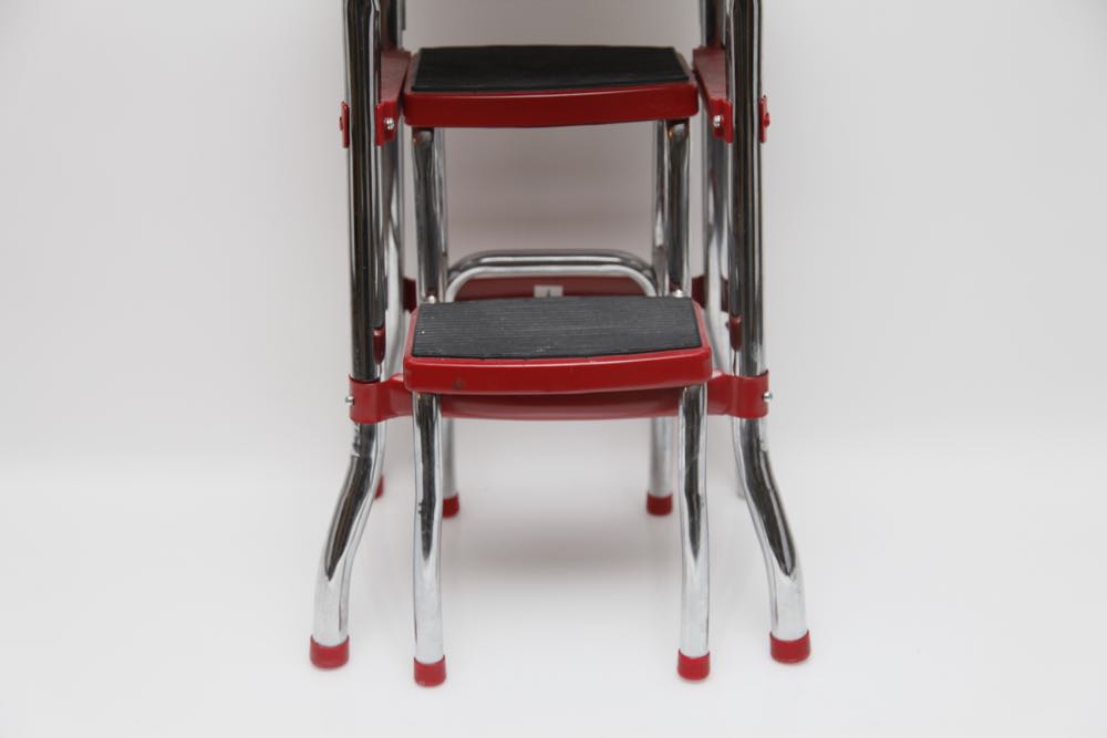 Cosco Red Metal Step Stool Chair