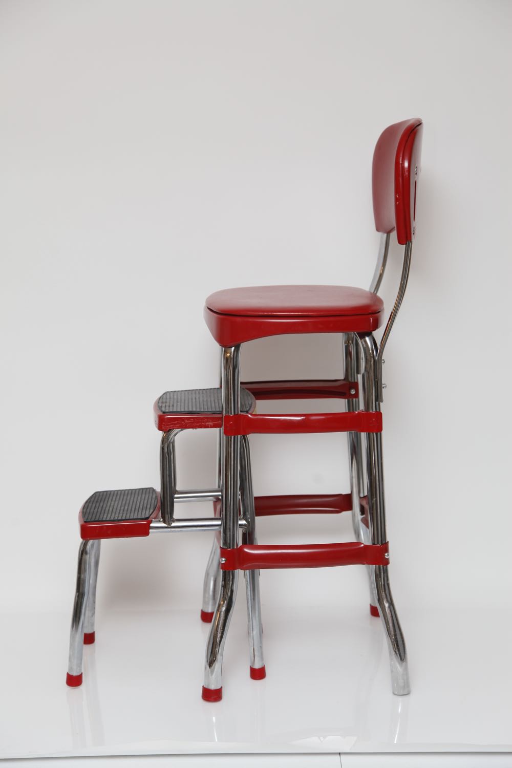 Cosco Red Metal Step Stool Chair