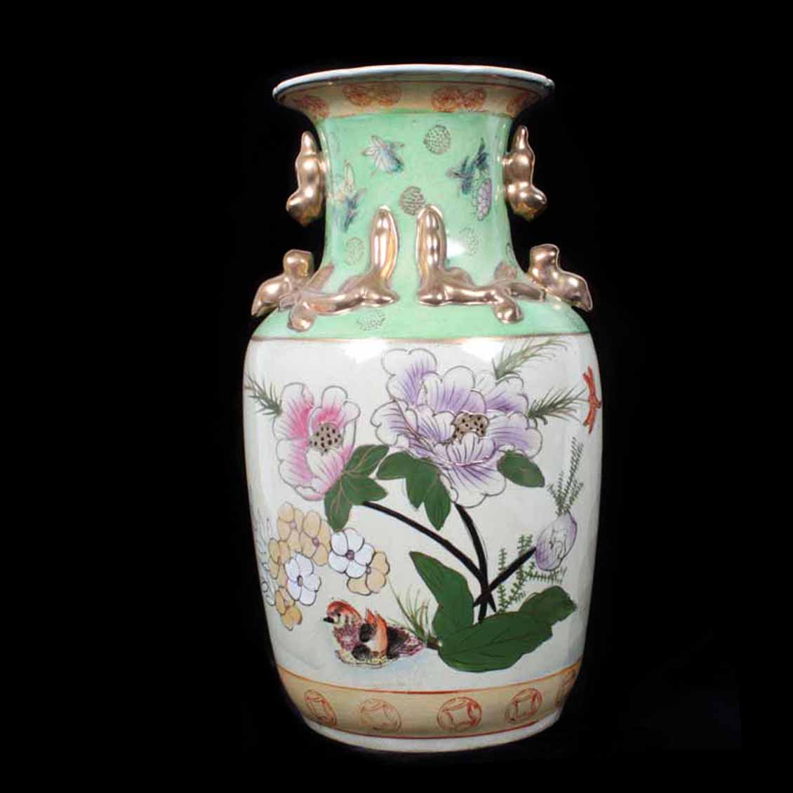 Hand-Painted Royal Satsuma Floor Vase