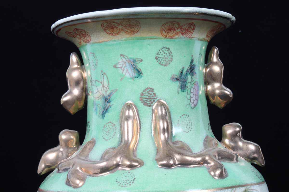 Hand-Painted Royal Satsuma Floor Vase