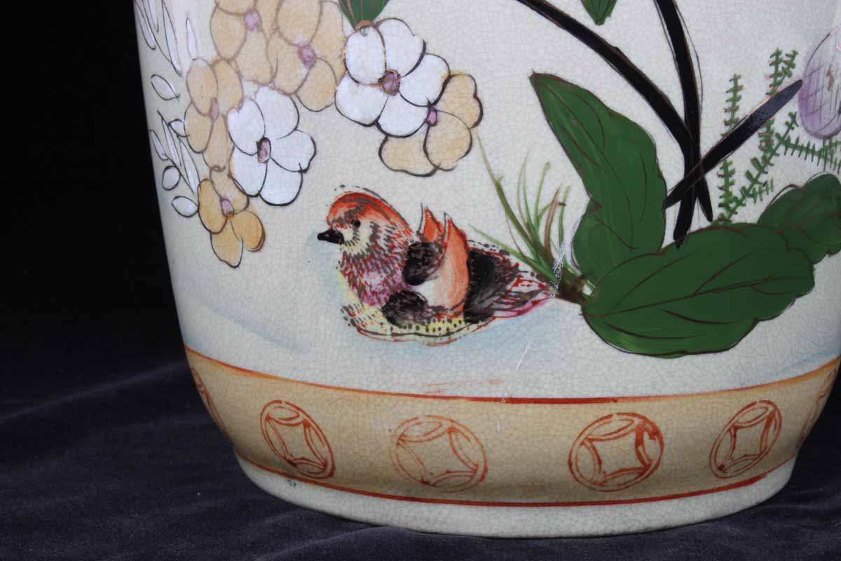 Hand-Painted Royal Satsuma Floor Vase