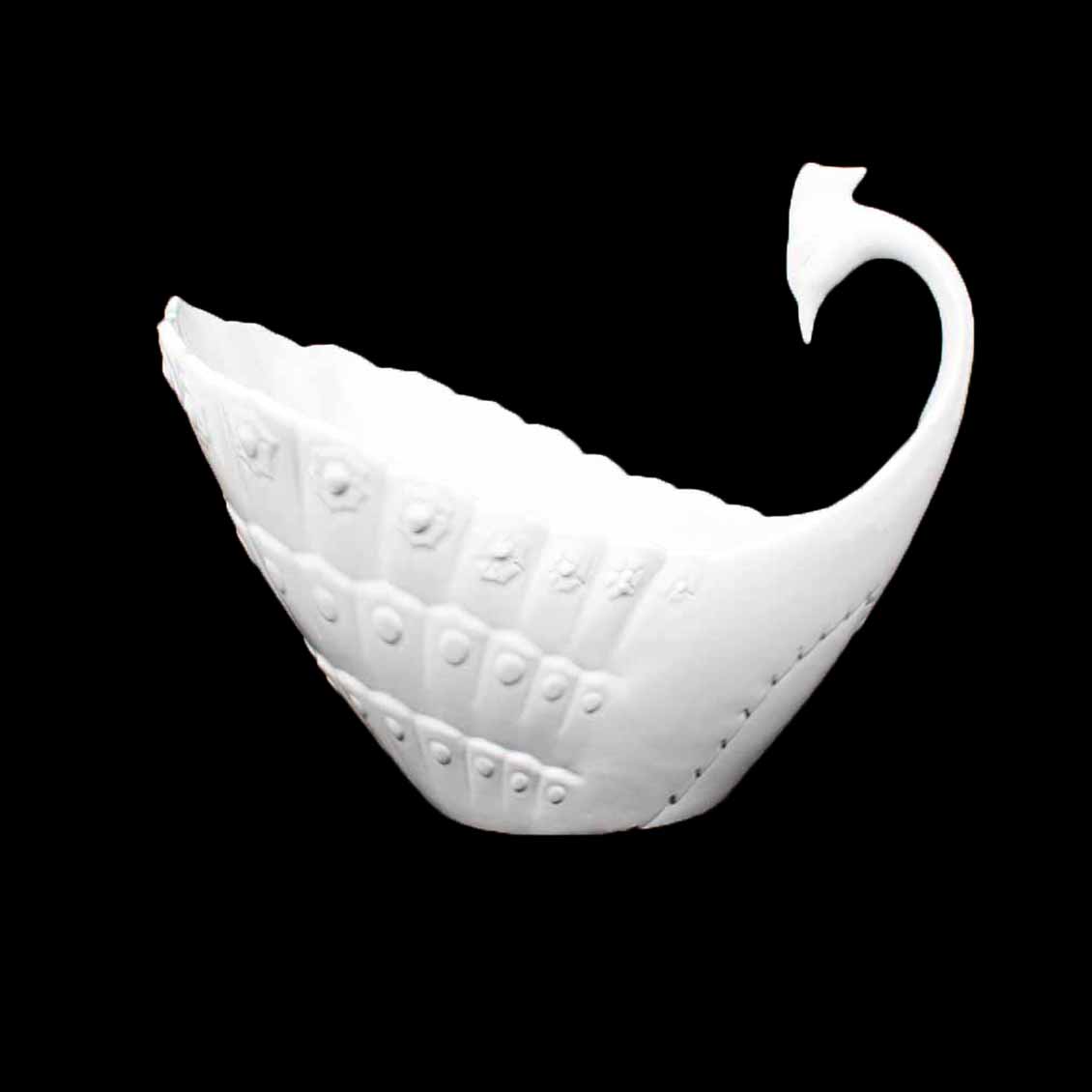 White Ceramic Peacock Bowl