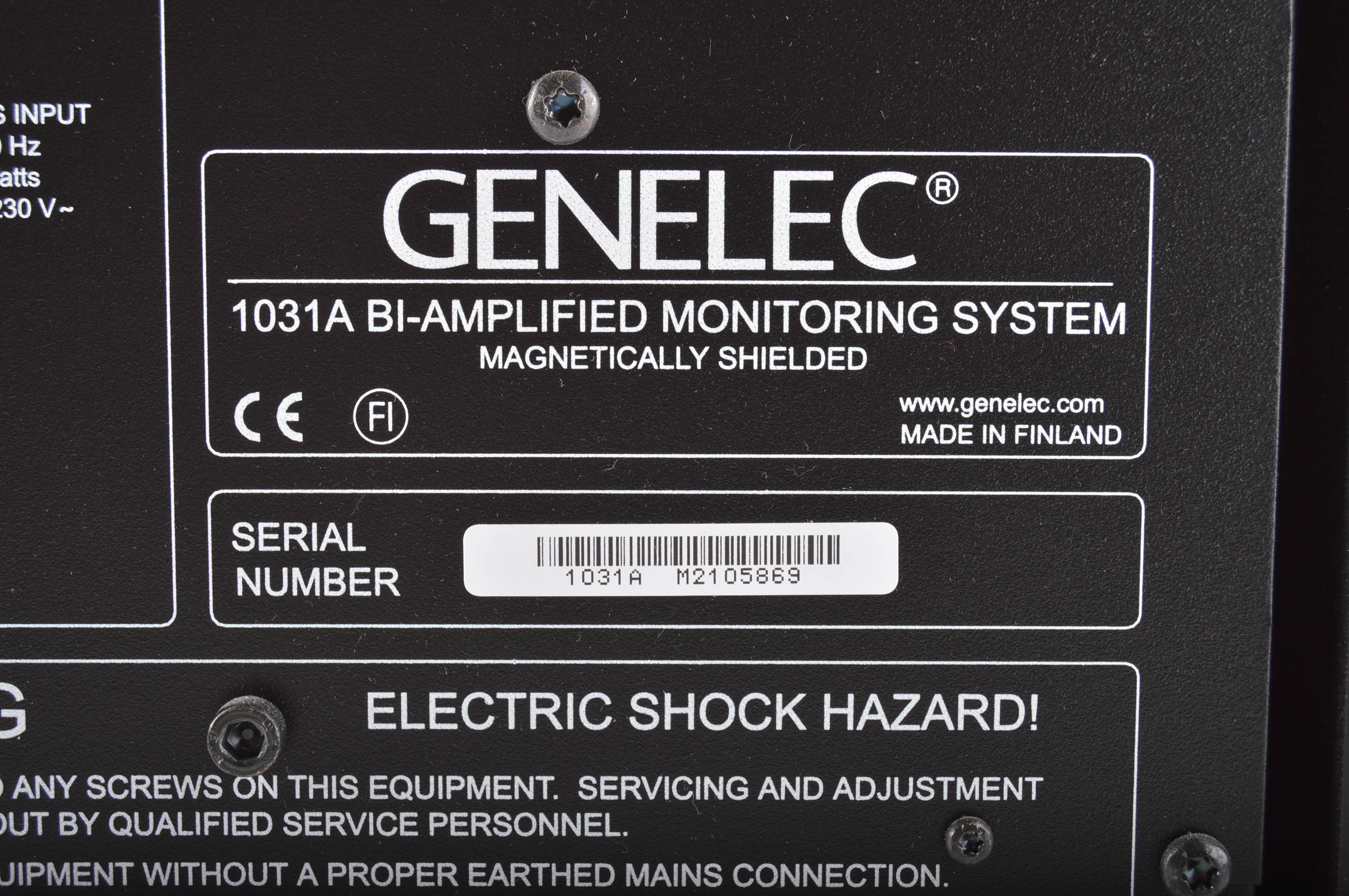 Matched Pair Genelec 1031A Studio Monitors