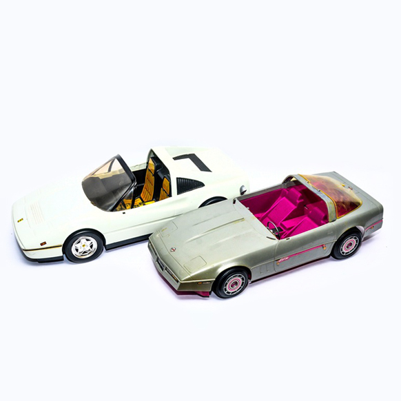 Vintage Barbie Corvette and Ferrari Cars