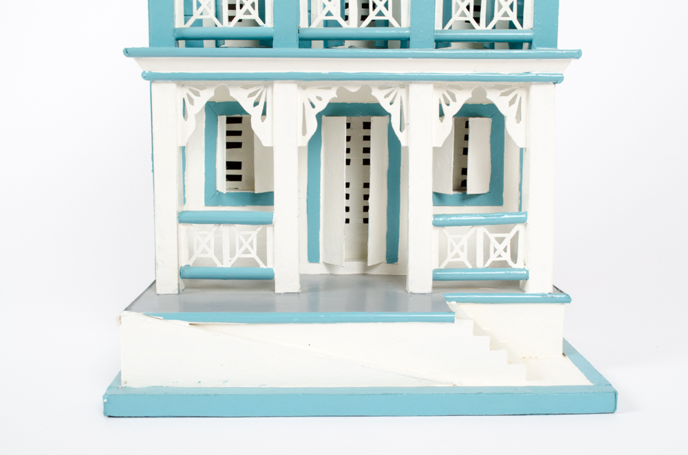 Erick Lafond Light Blue and White House Sculpture