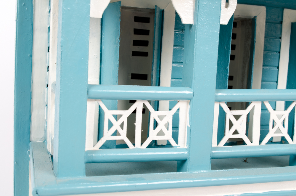 Erick Lafond Light Blue and White House Sculpture