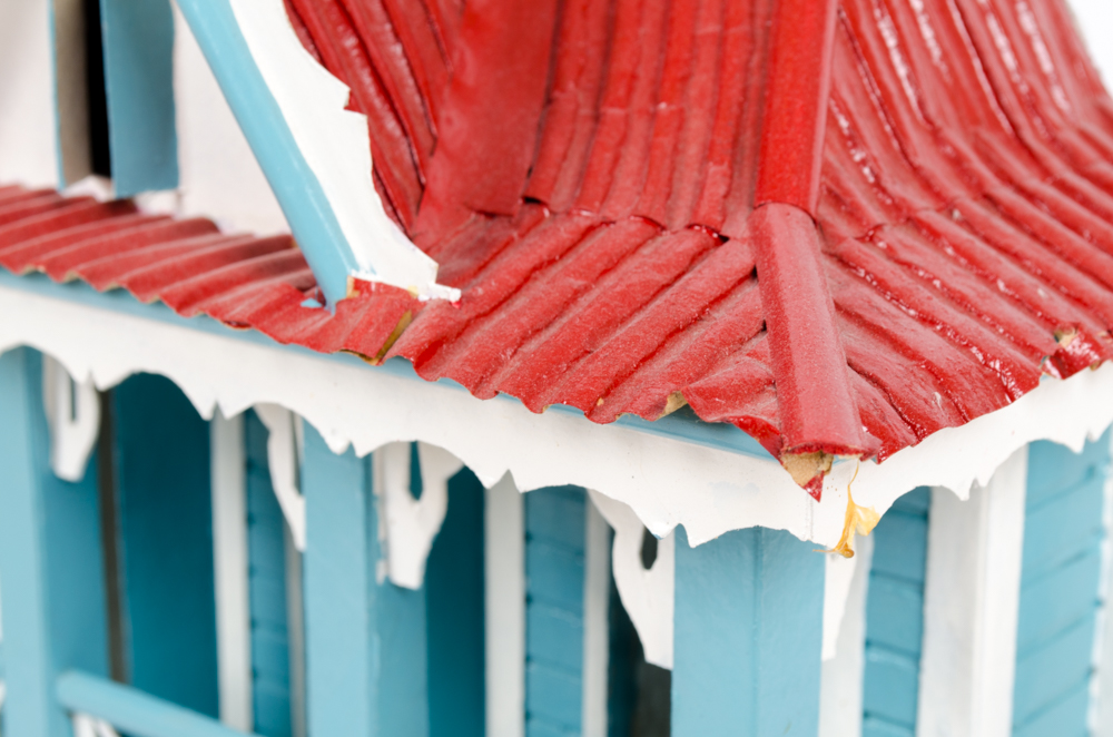 Erick Lafond Light Blue and White House Sculpture