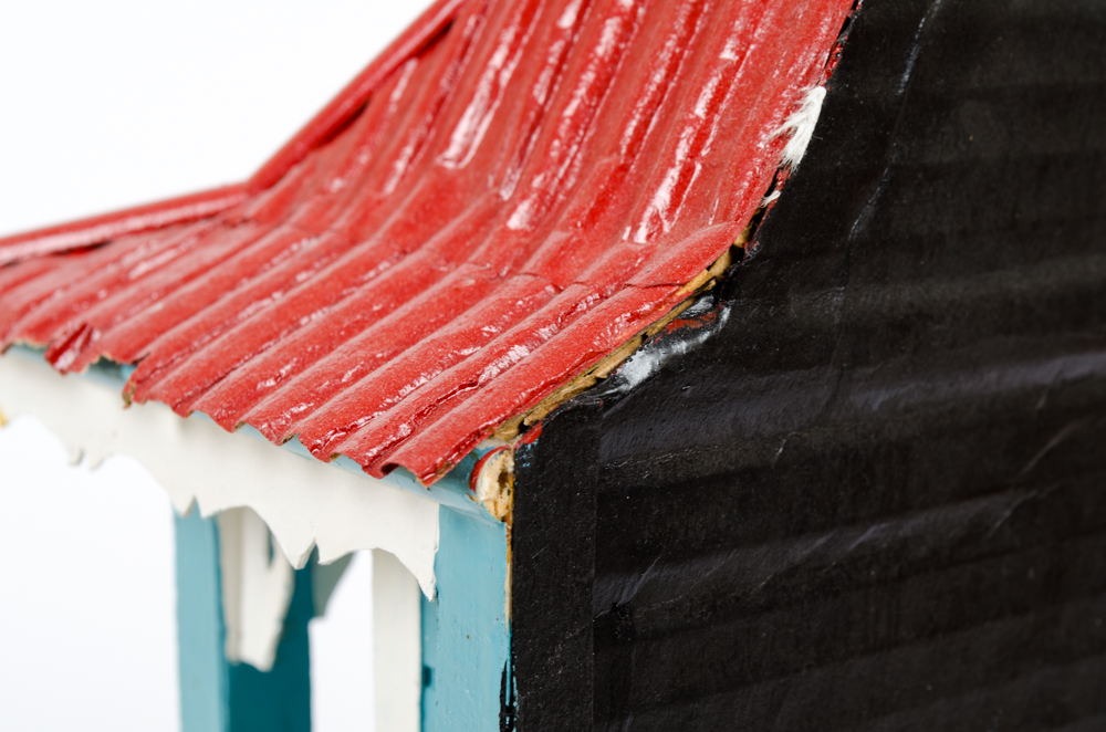 Erick Lafond Light Blue and White House Sculpture