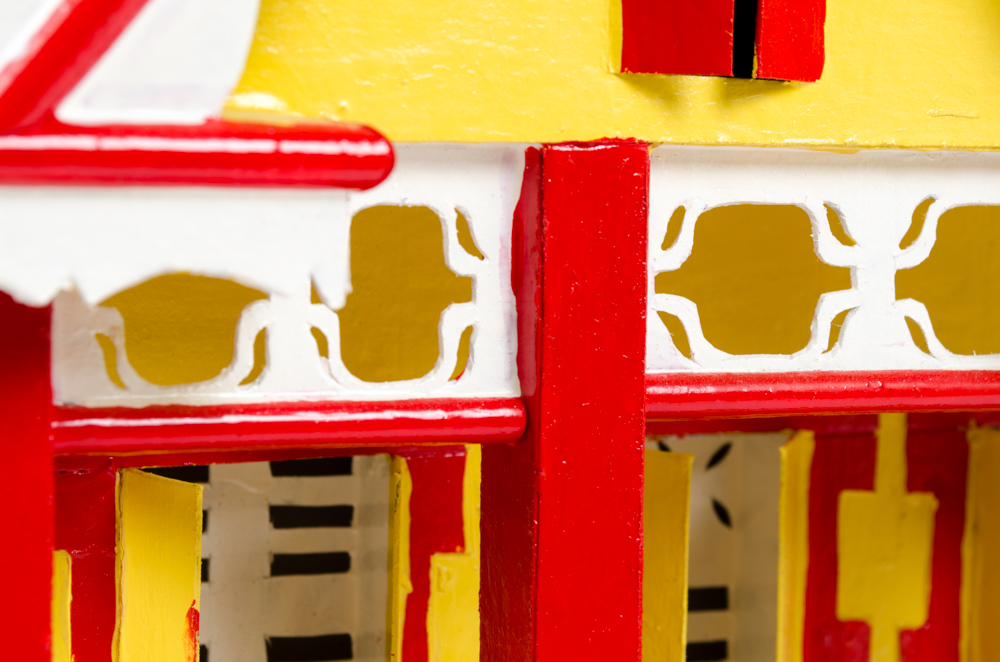 Erick LaFond Yellow and Red House Sculpture