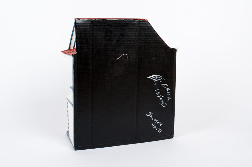 Erick LaFond Dark Blue and White House Sculpture