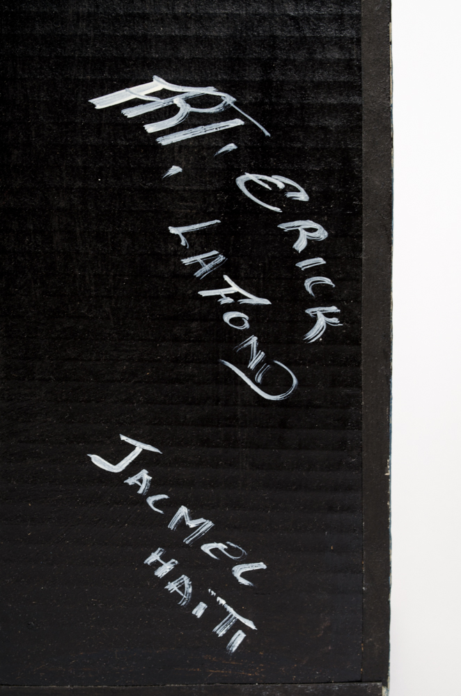 Erick LaFond Dark Blue and White House Sculpture