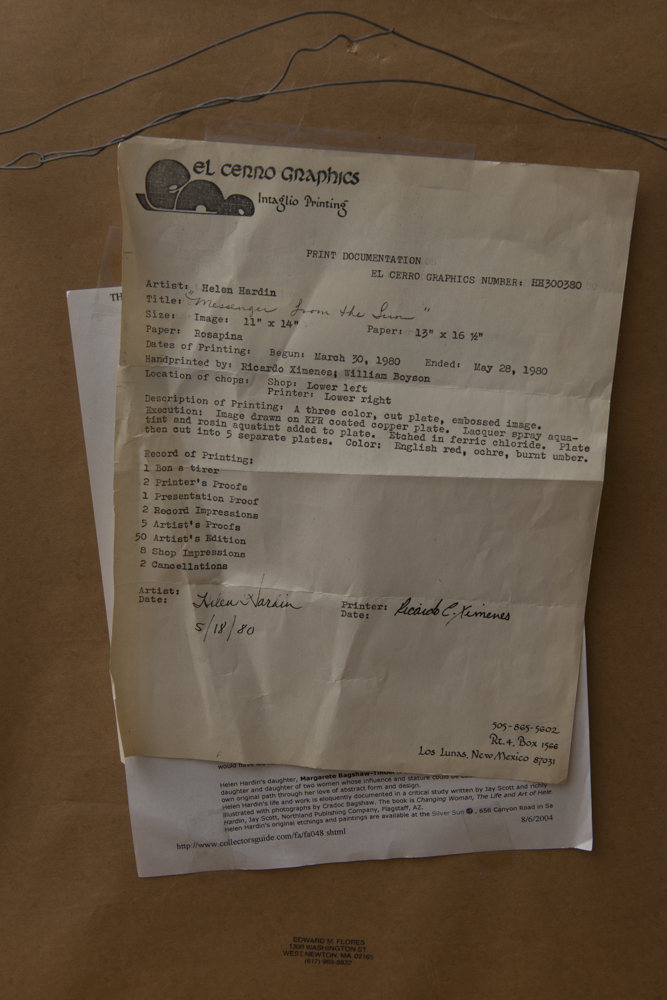 Helen Hardin "Santa Clara Pueblo, New Mexico" Aquatint